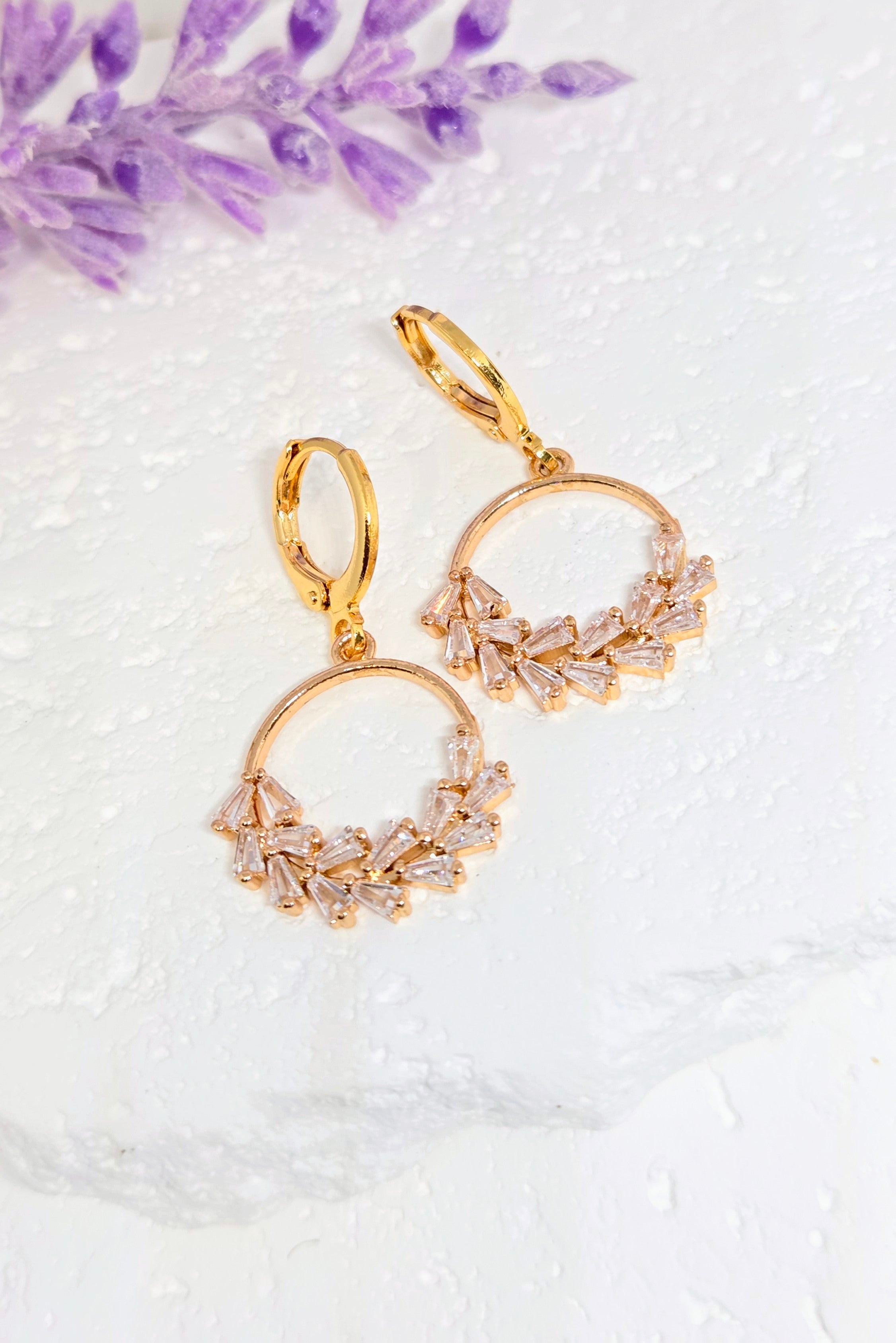 Crystal Branch Huggie Earrings