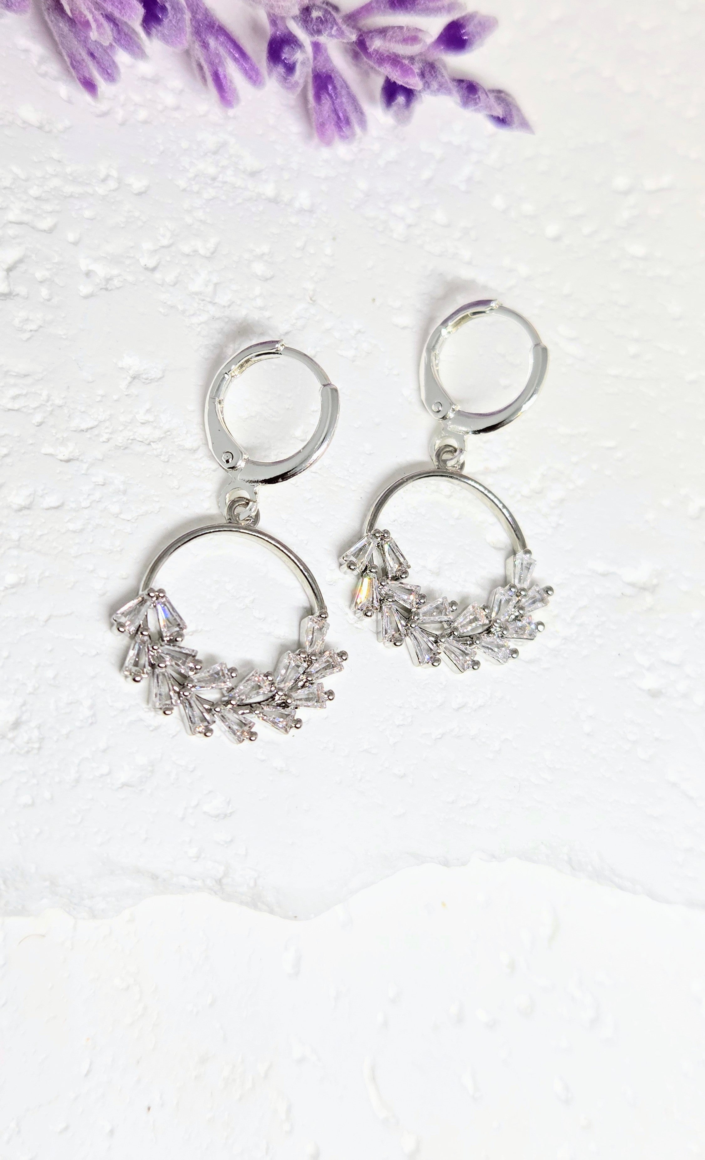 Crystal Branch Huggie Earrings