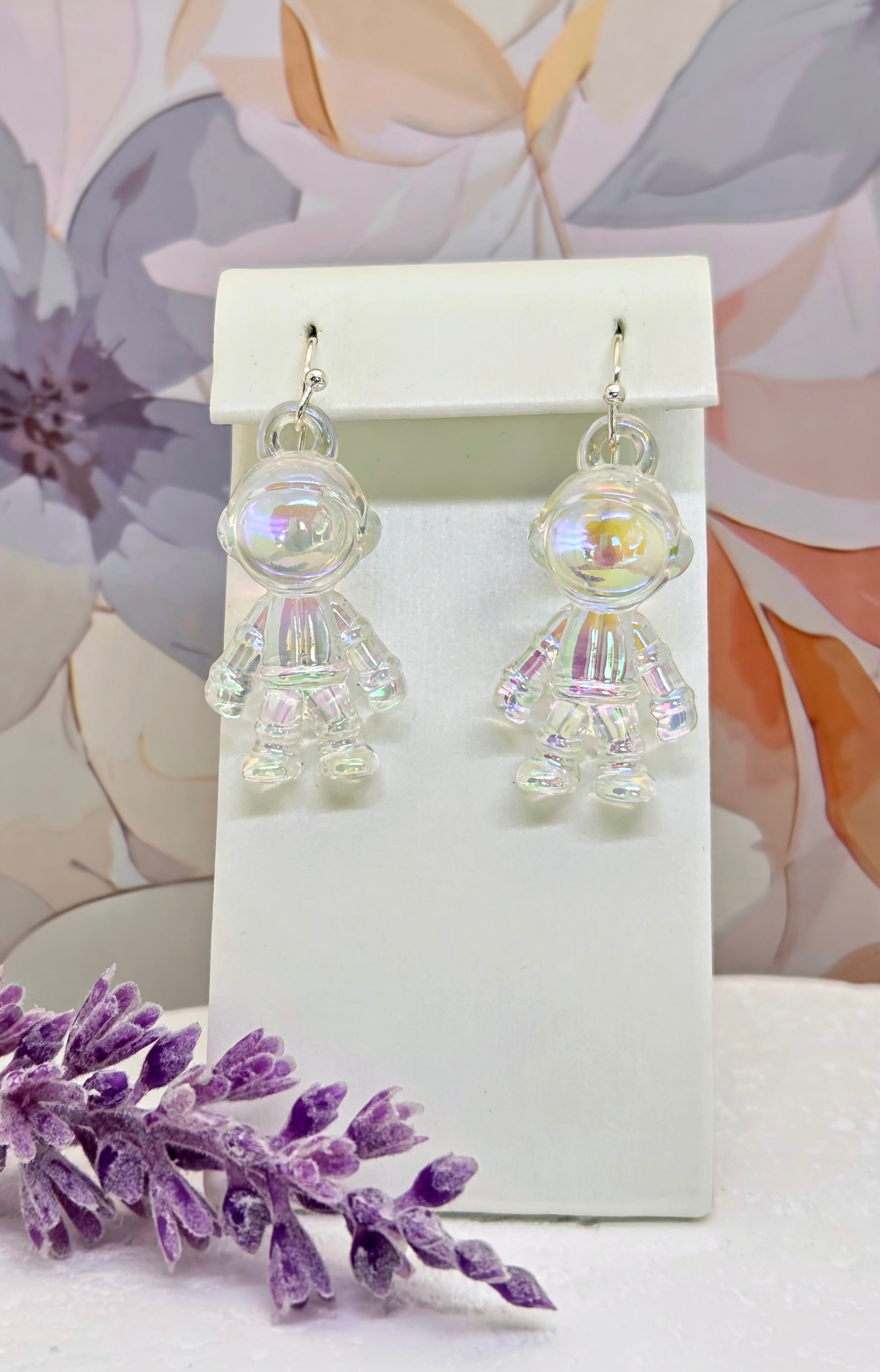 Iridescent Astronaut Earrings