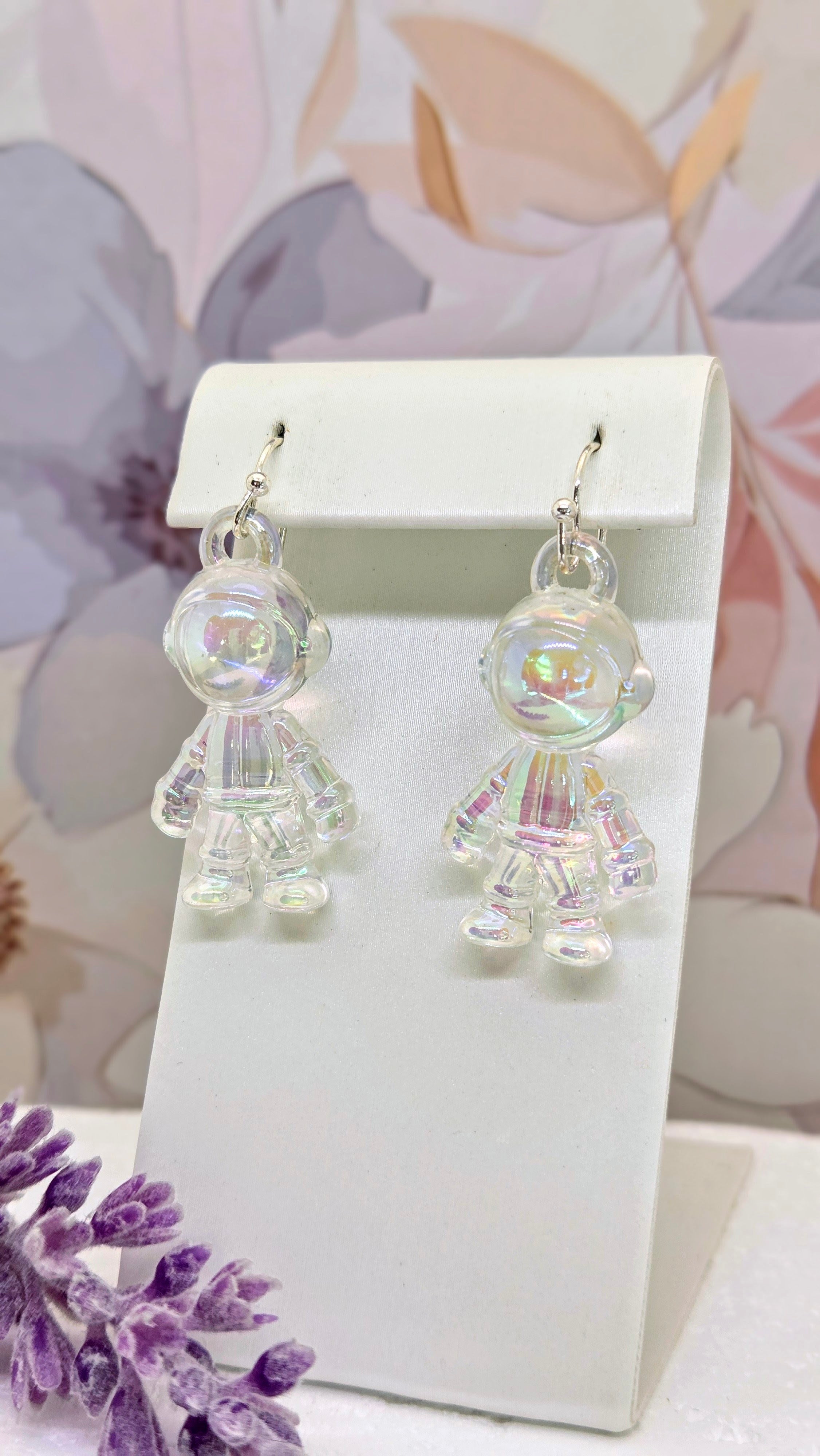 Iridescent Astronaut Earrings