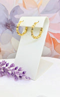 Gold Beaded Hoops