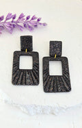 Textured Square Clay Earrings