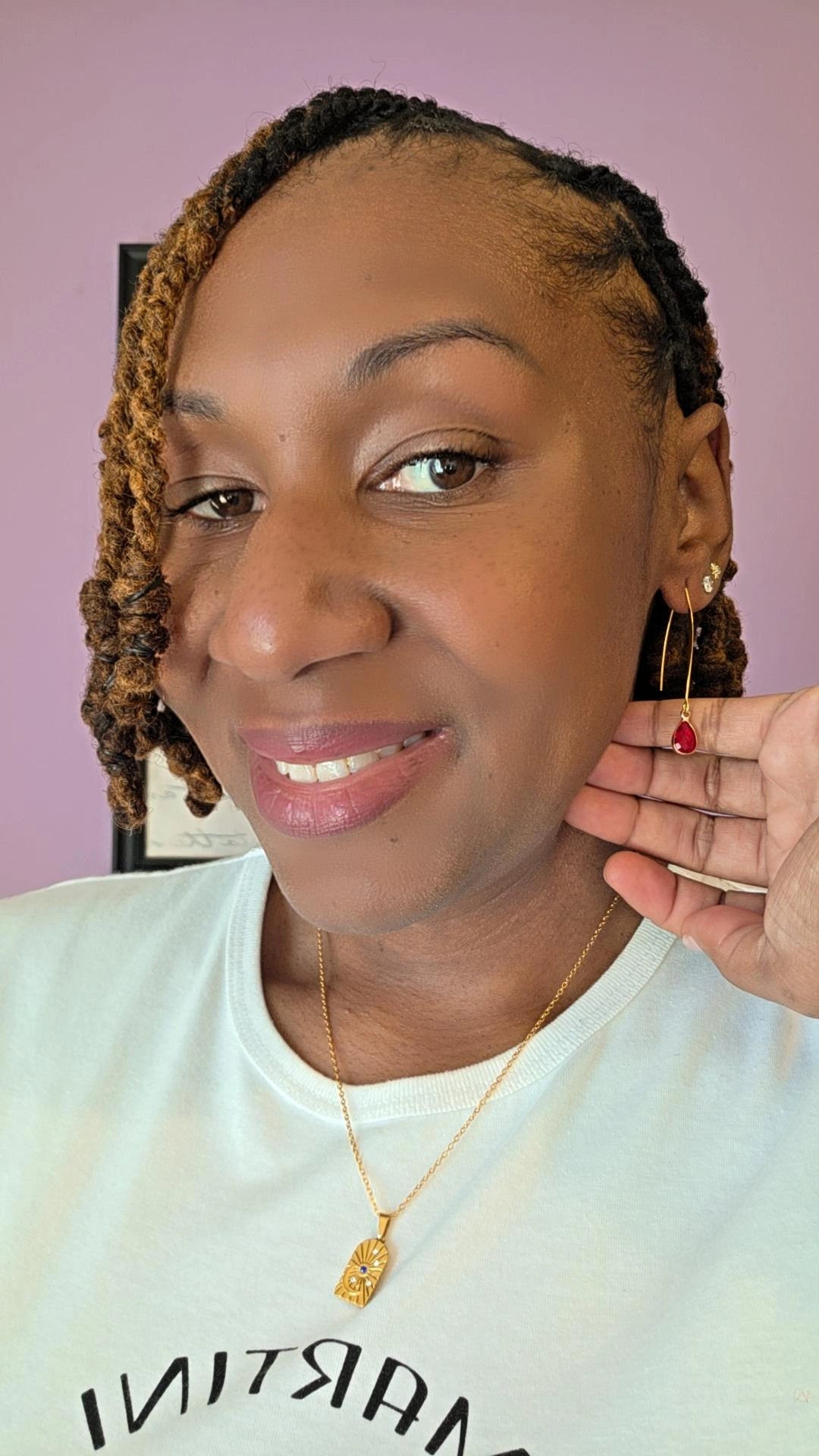 Birthstone Threader Earrings- 18k Gold Dangle Drop for Every Month