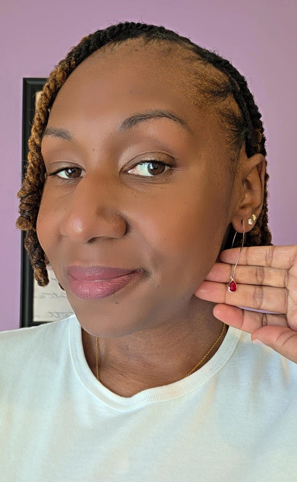 Birthstone Silver Threader Earrings: Choose Month