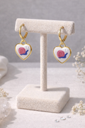 Dainty Snail Heart Huggies Earrings