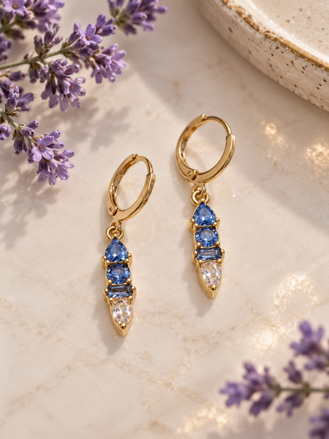 Birthstone Stack Huggie Earrings- Choose Month