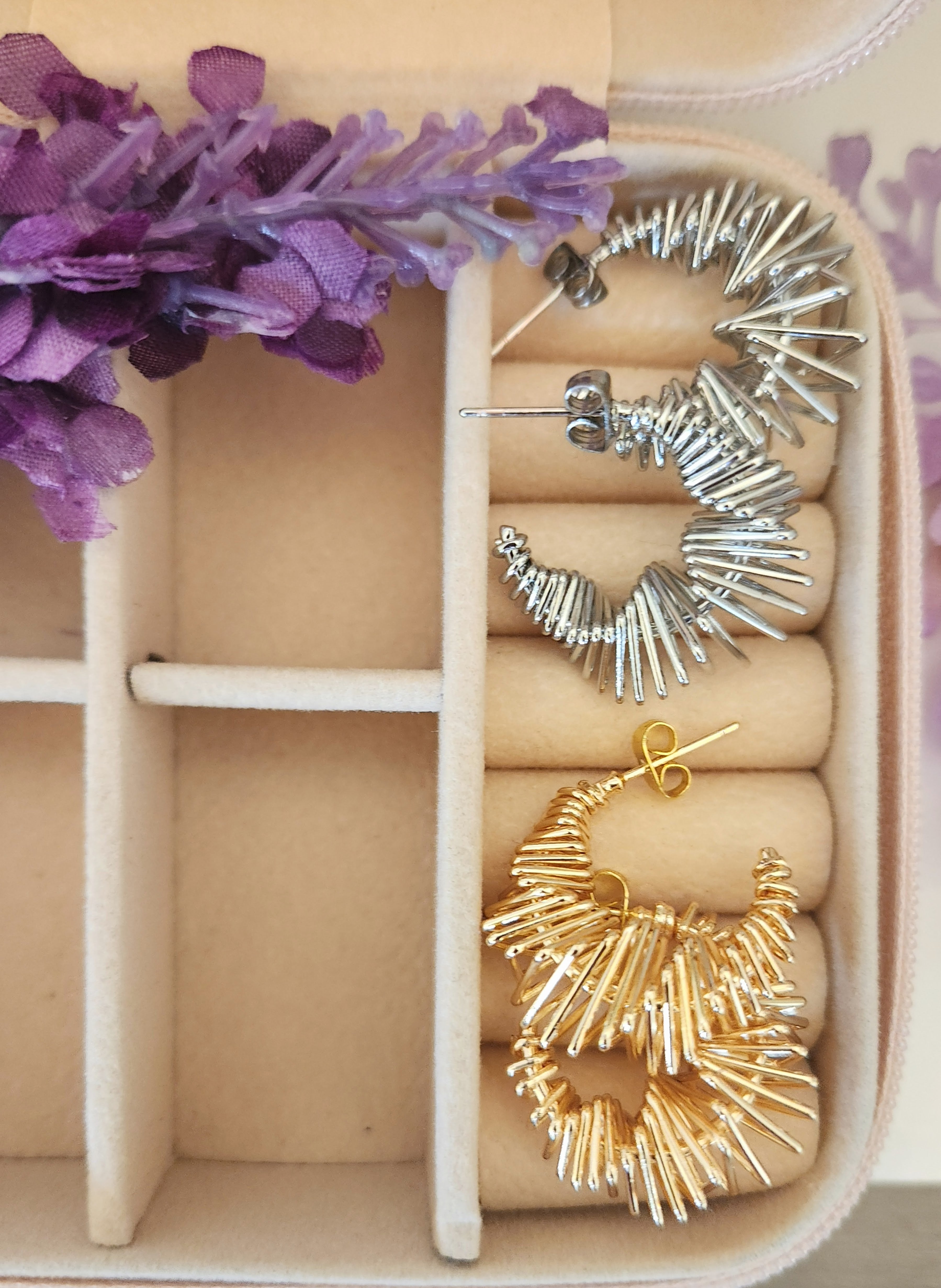 Spiral Wire Statement Hoop Earrings– Gold or Silver