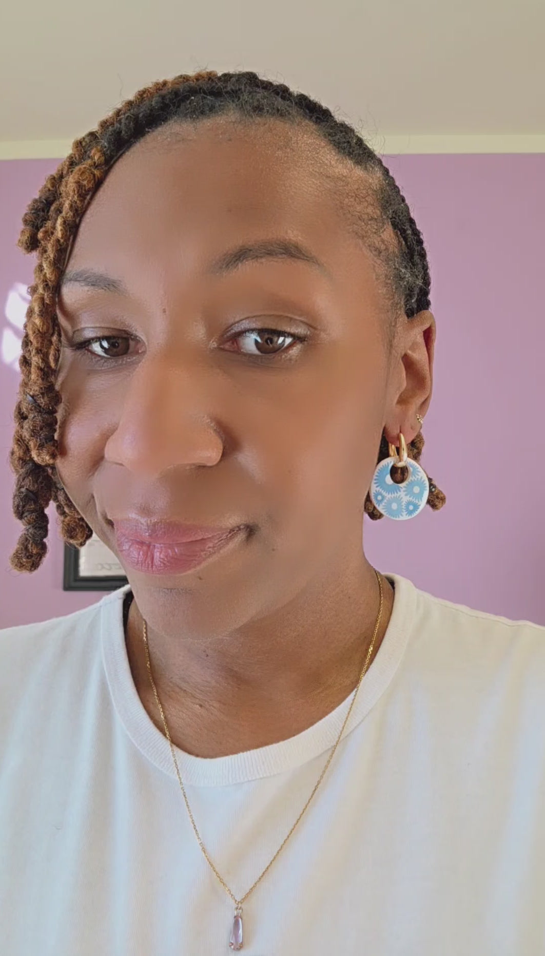 Blue Flower Power Earrings- 2 in 1 Removable Pendant