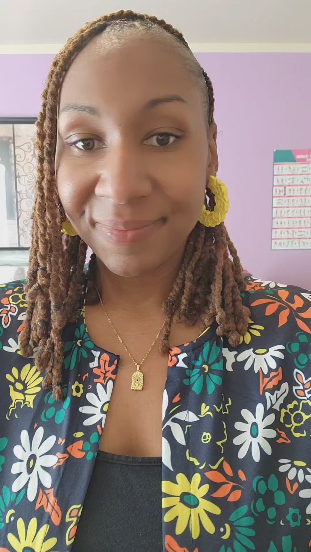 Bold Floral Hoop Earrings