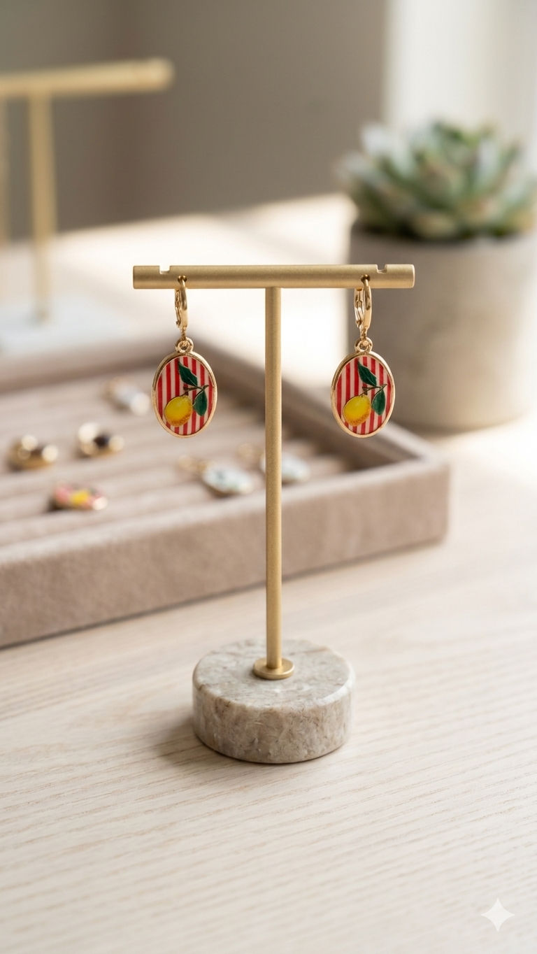 Lemon Strip Earrings