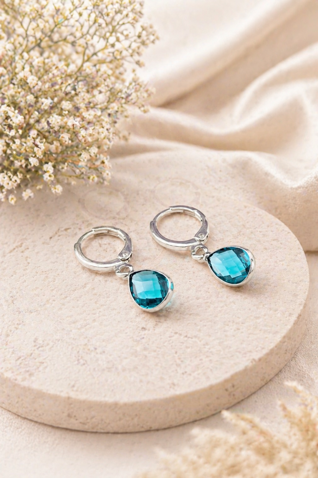 Birthstone Sterling Silver Earrings: Choose Month