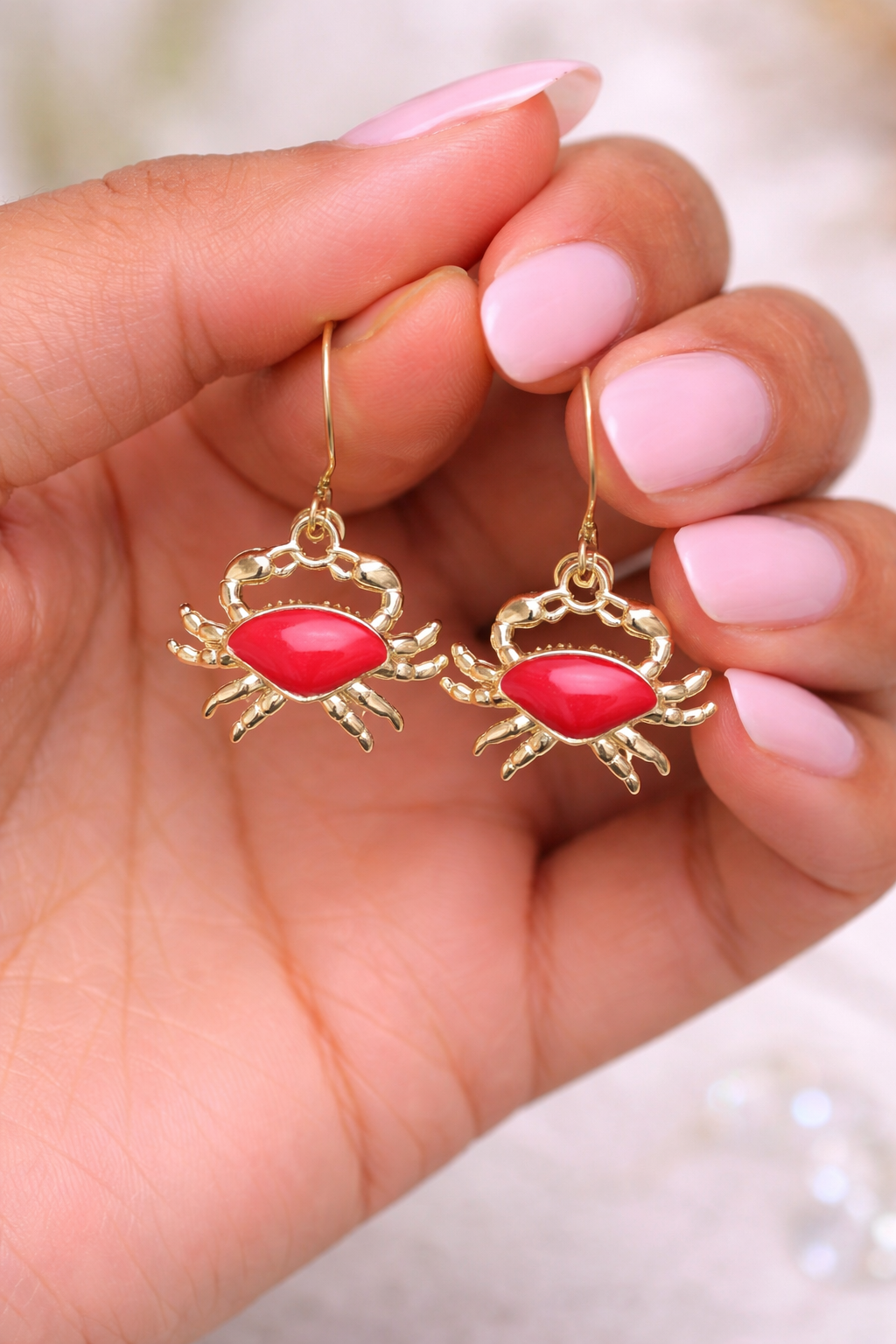 Red Crab Drop Earrings