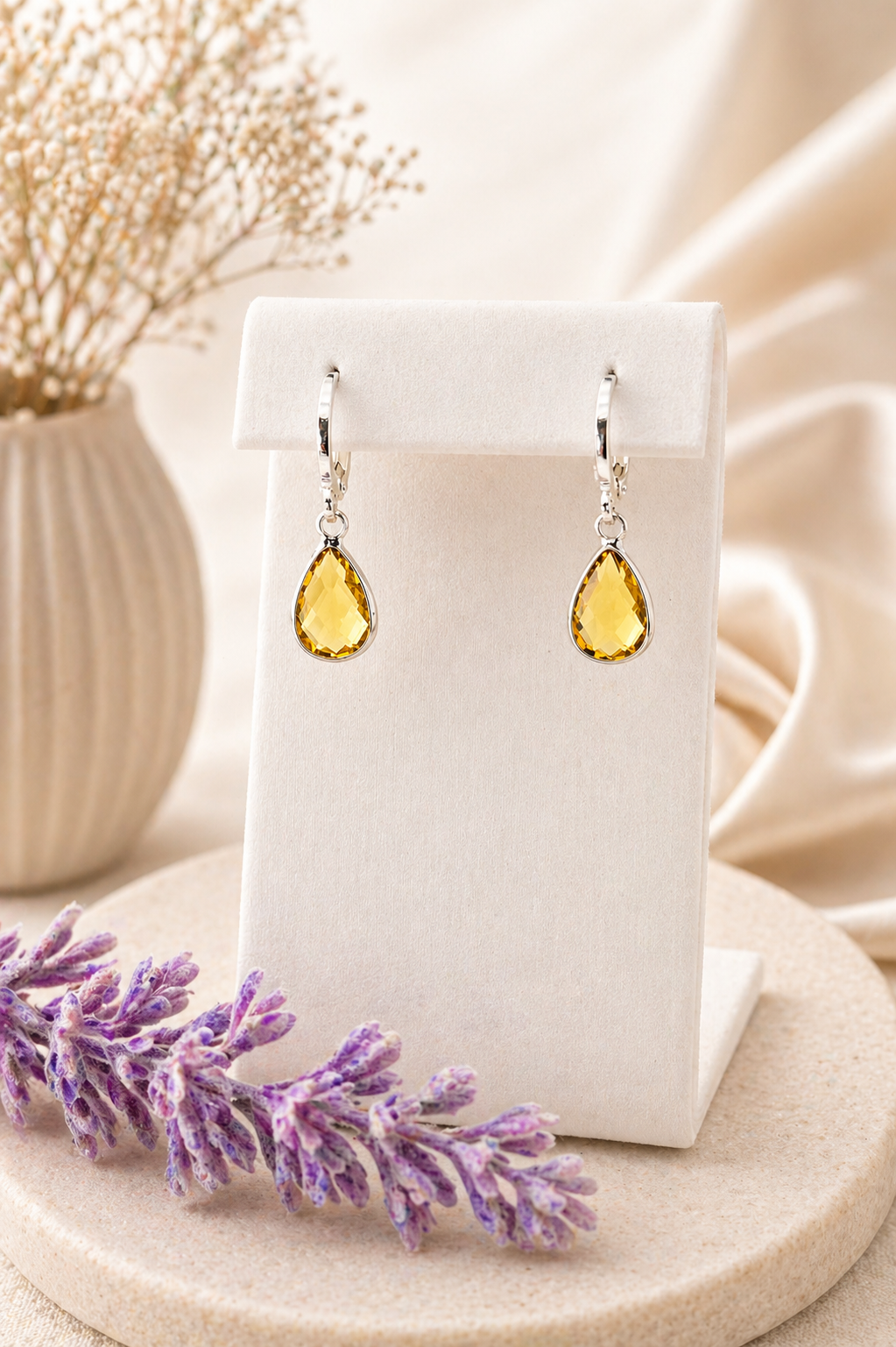Birthstone Sterling Silver Earrings: Choose Month