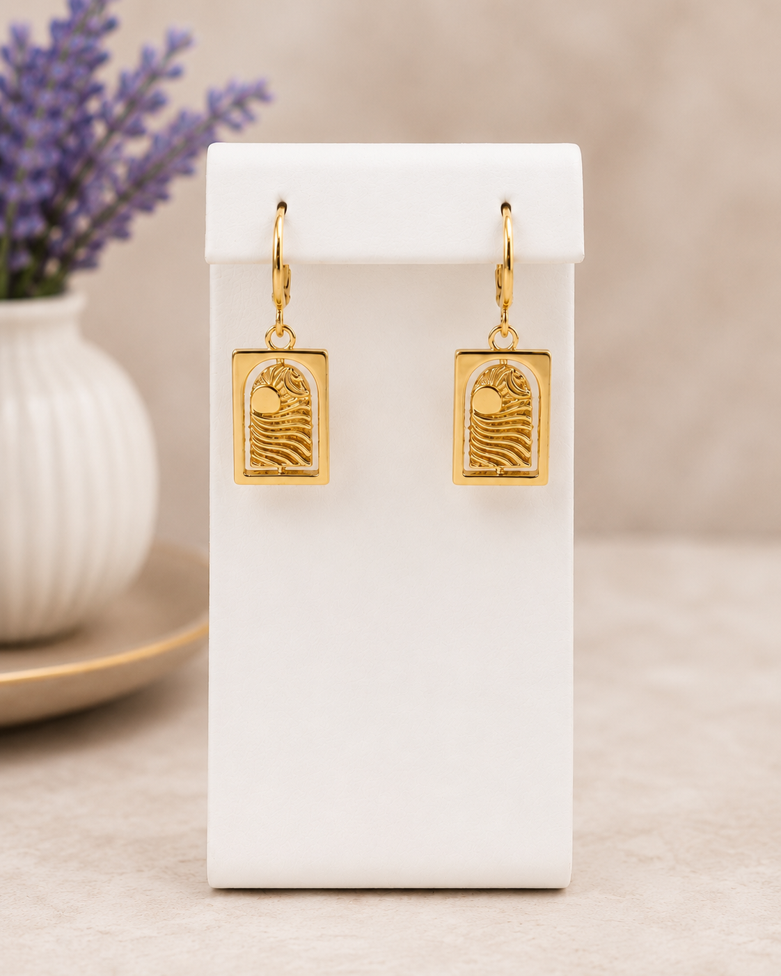 Sunset Ocean Huggie Earrings-