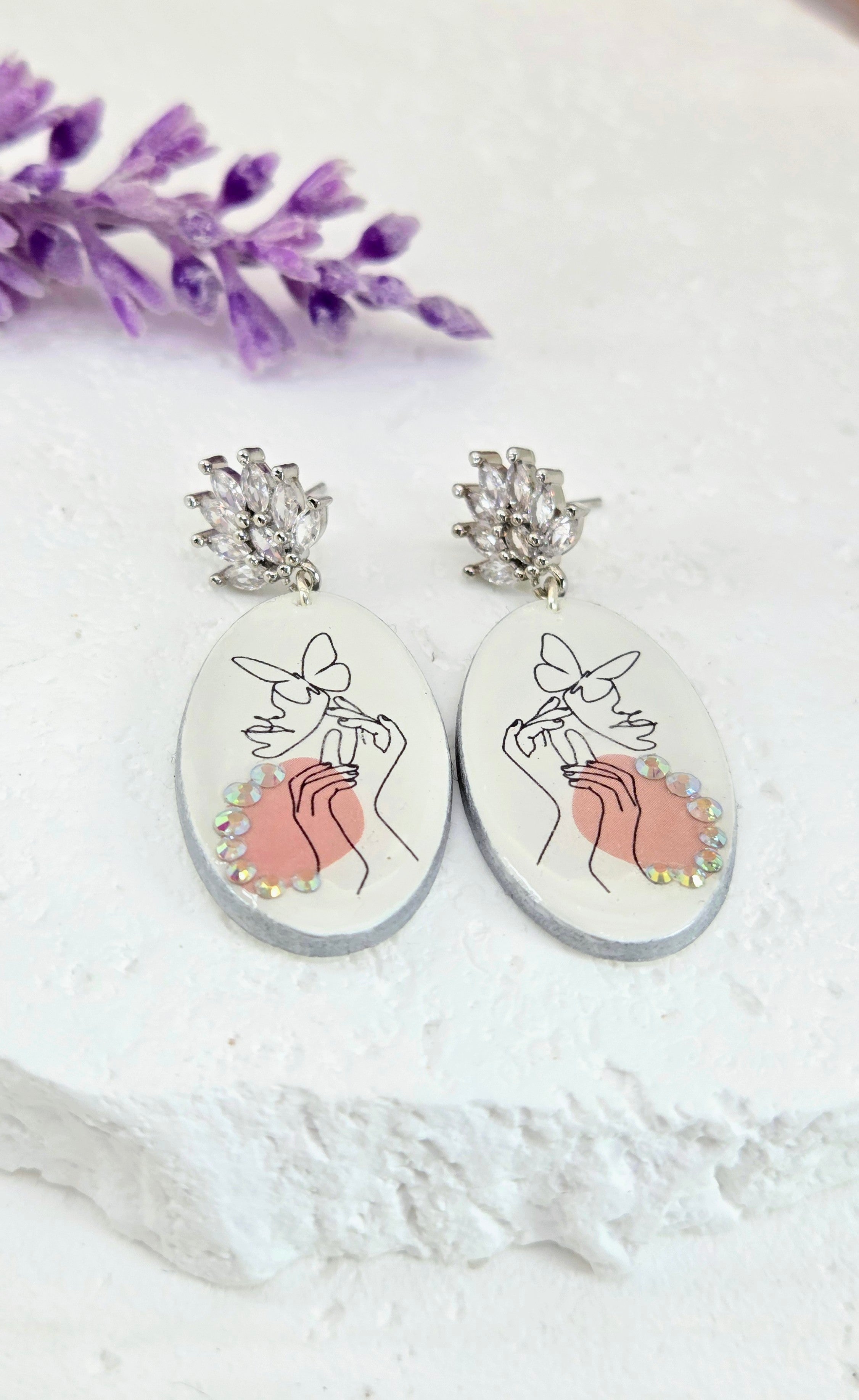 Abstract Face Dangle Earrings
