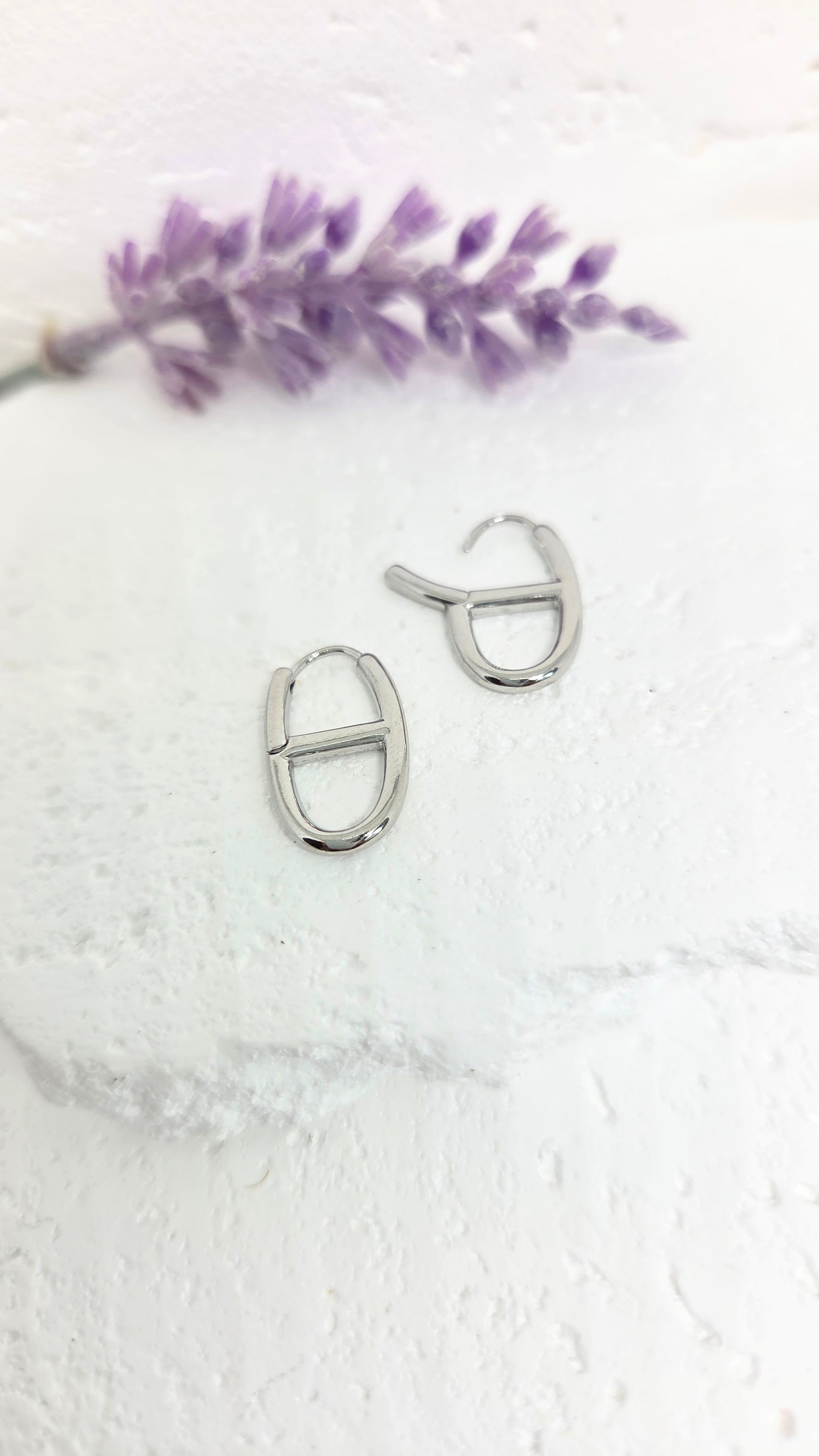 Minimal Oval Huggie Earrings