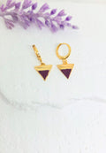 Gold Triangle Huggie Earrings -  Multiple Colors