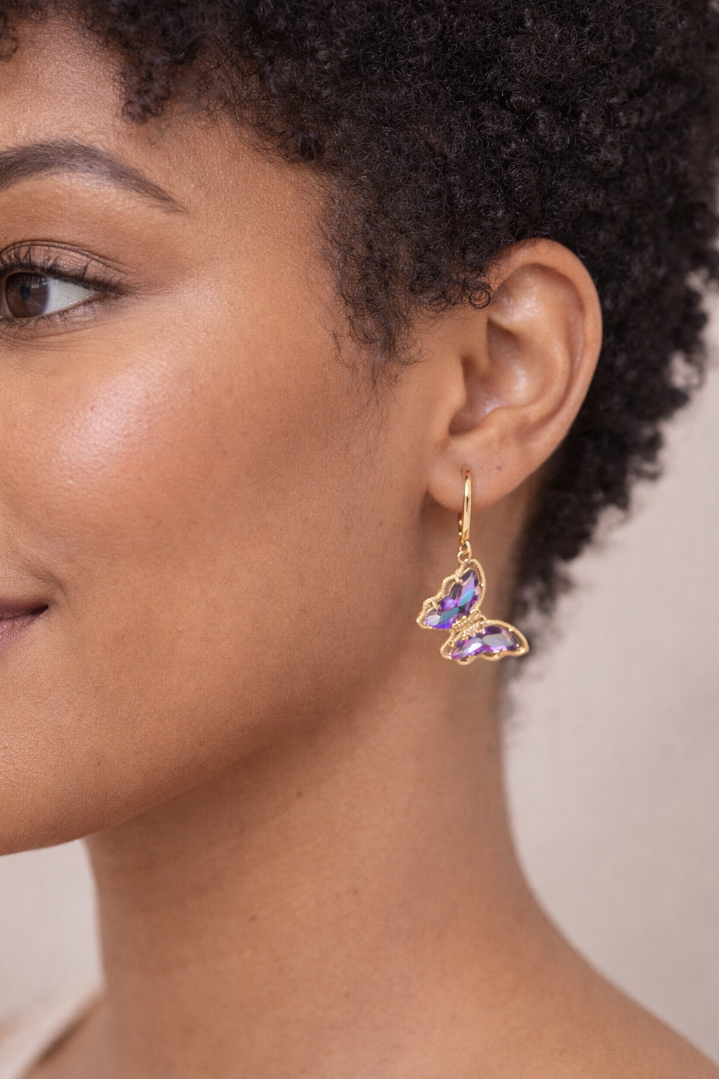 Large Crystal Butterfly Earrings- Multiple Colors