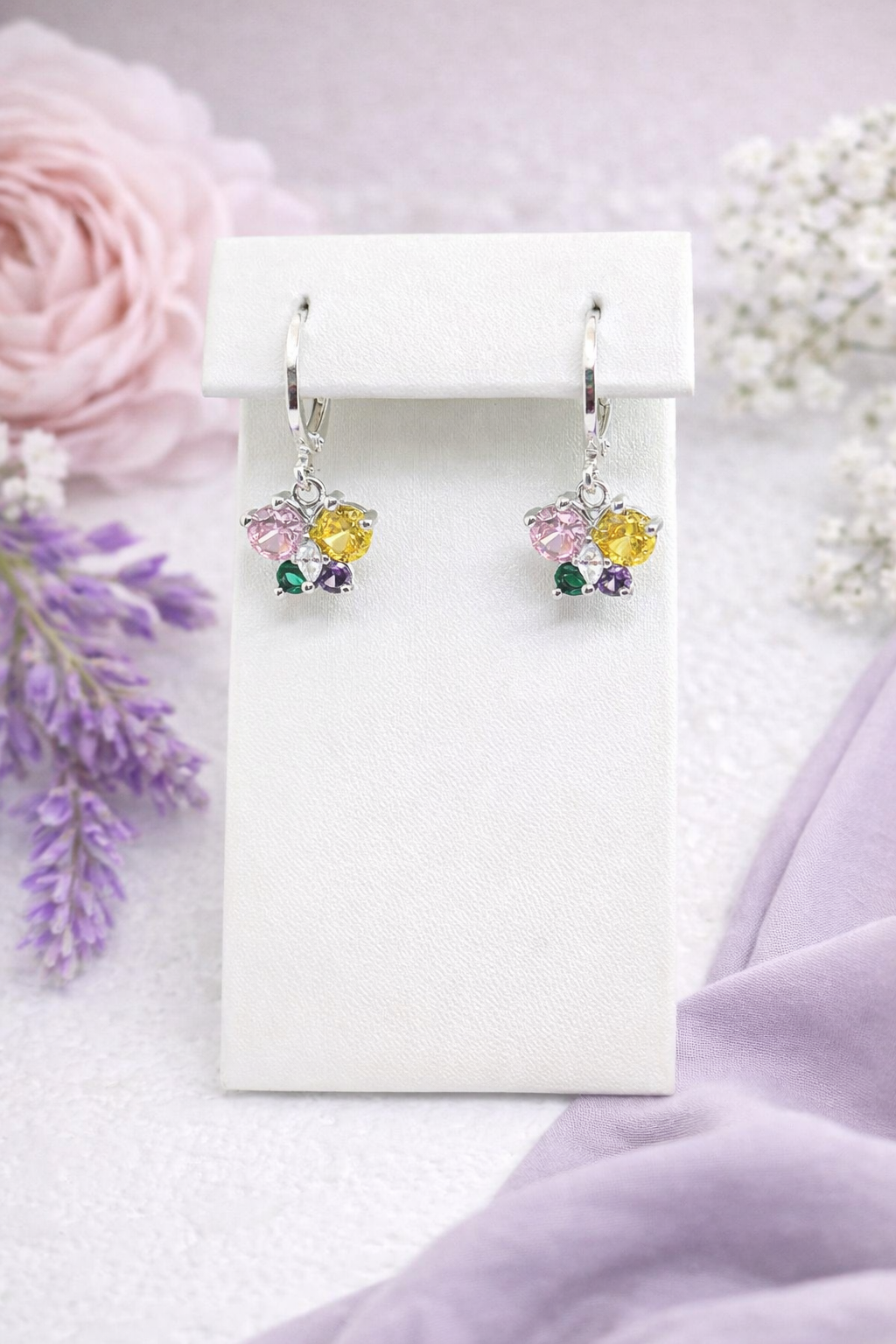 Multicolor Crystal Butterfly Huggie