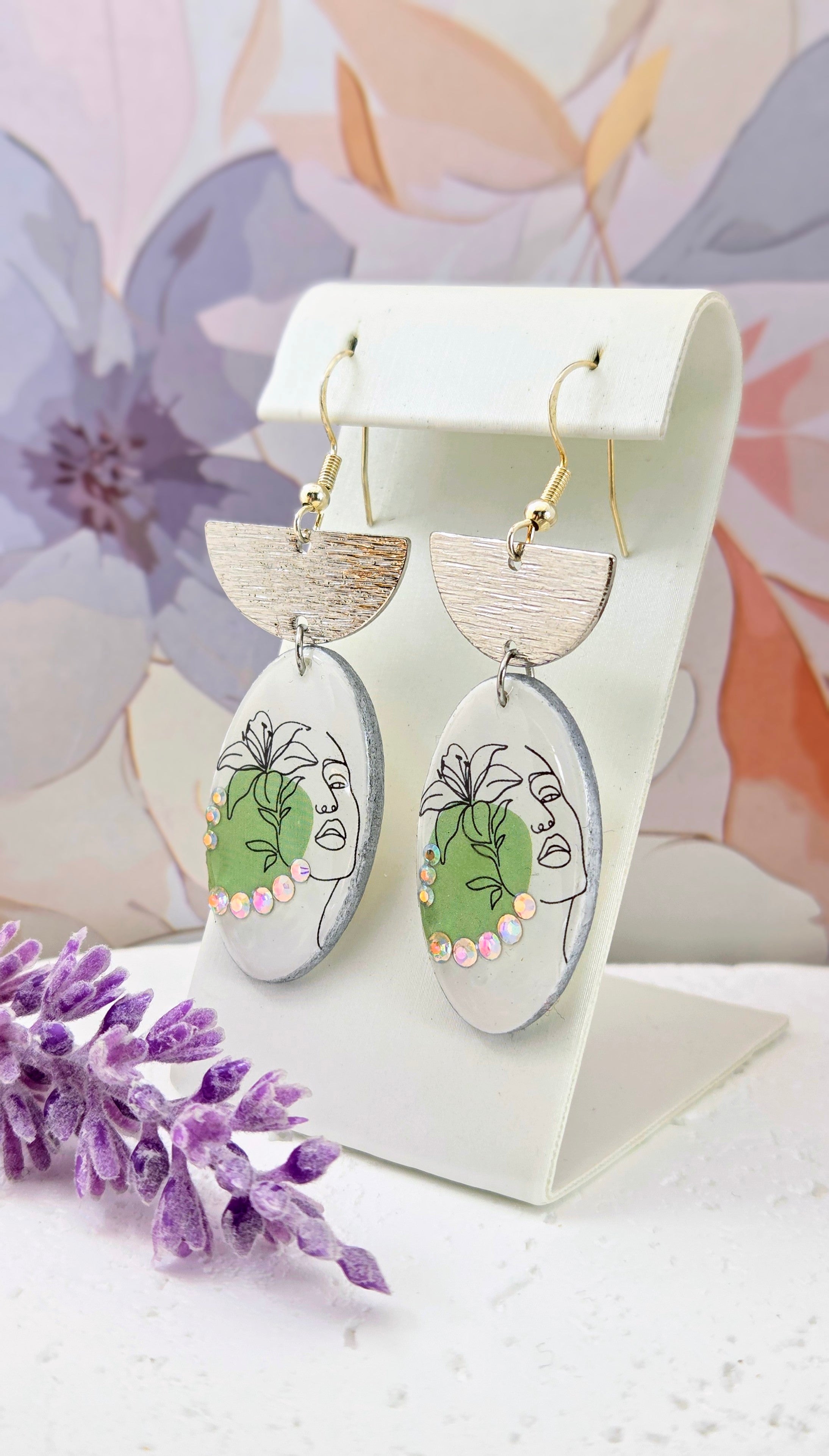 Abstract Face Dangle Earrings