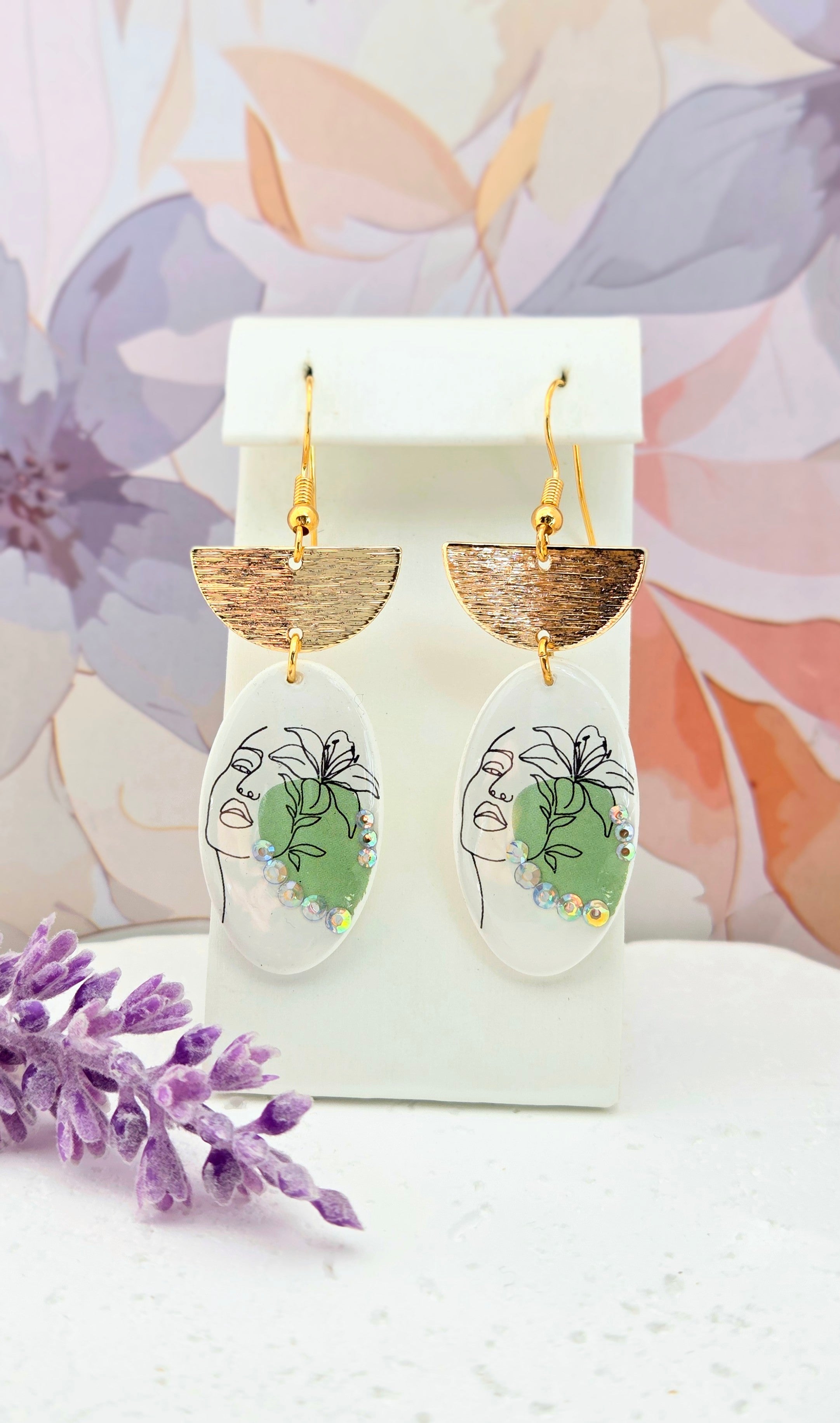 Abstract Face Dangle Earrings