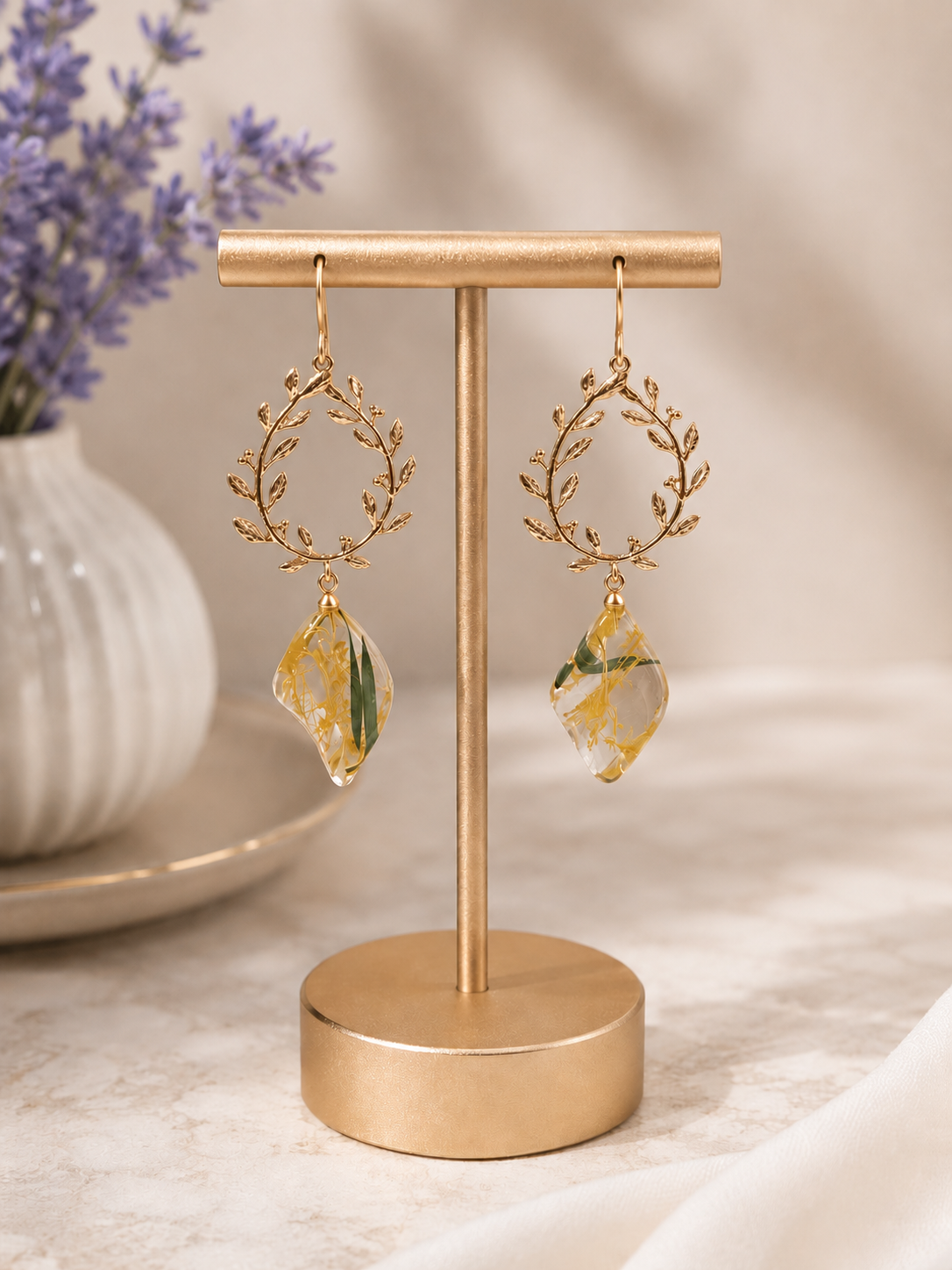 Golden Meadow Wreath Earrings