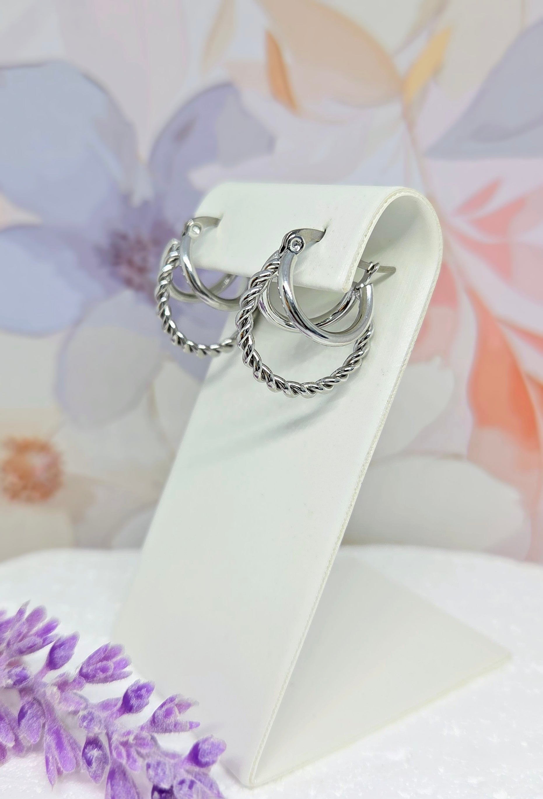 Twisted Triple Hoop Earrings