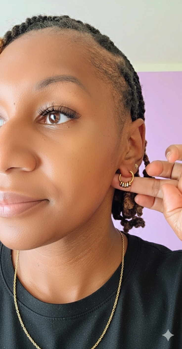 Mixed Metal Bead Hoops