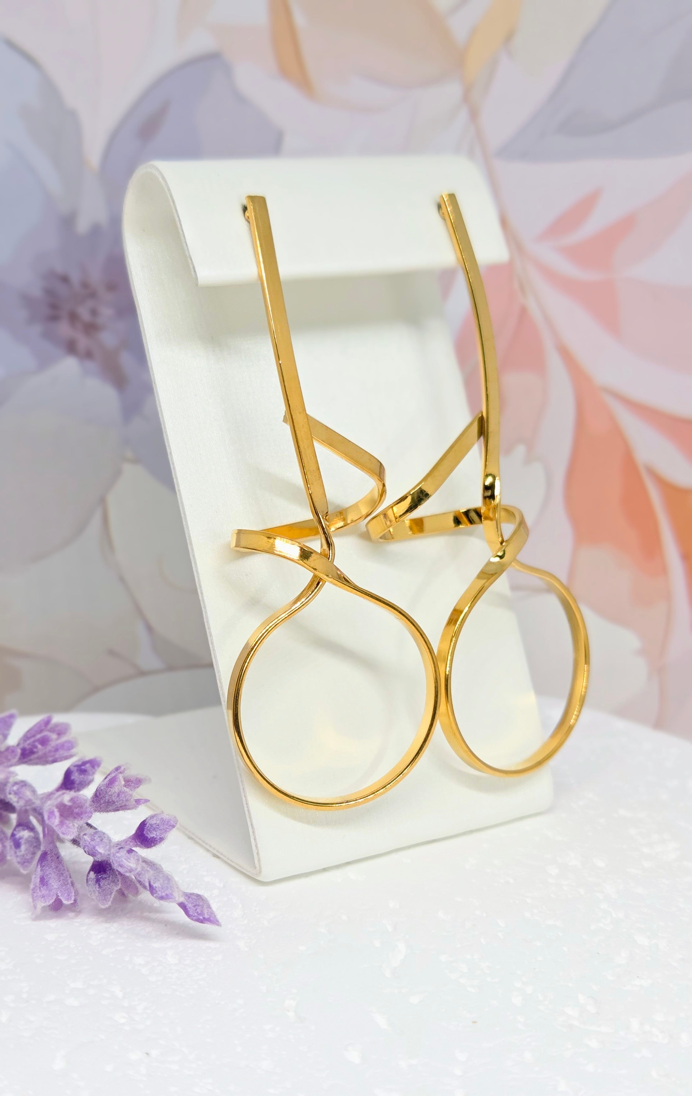 Modern Loop Drop Earrings-18k Gold or Silver Stainless Steel