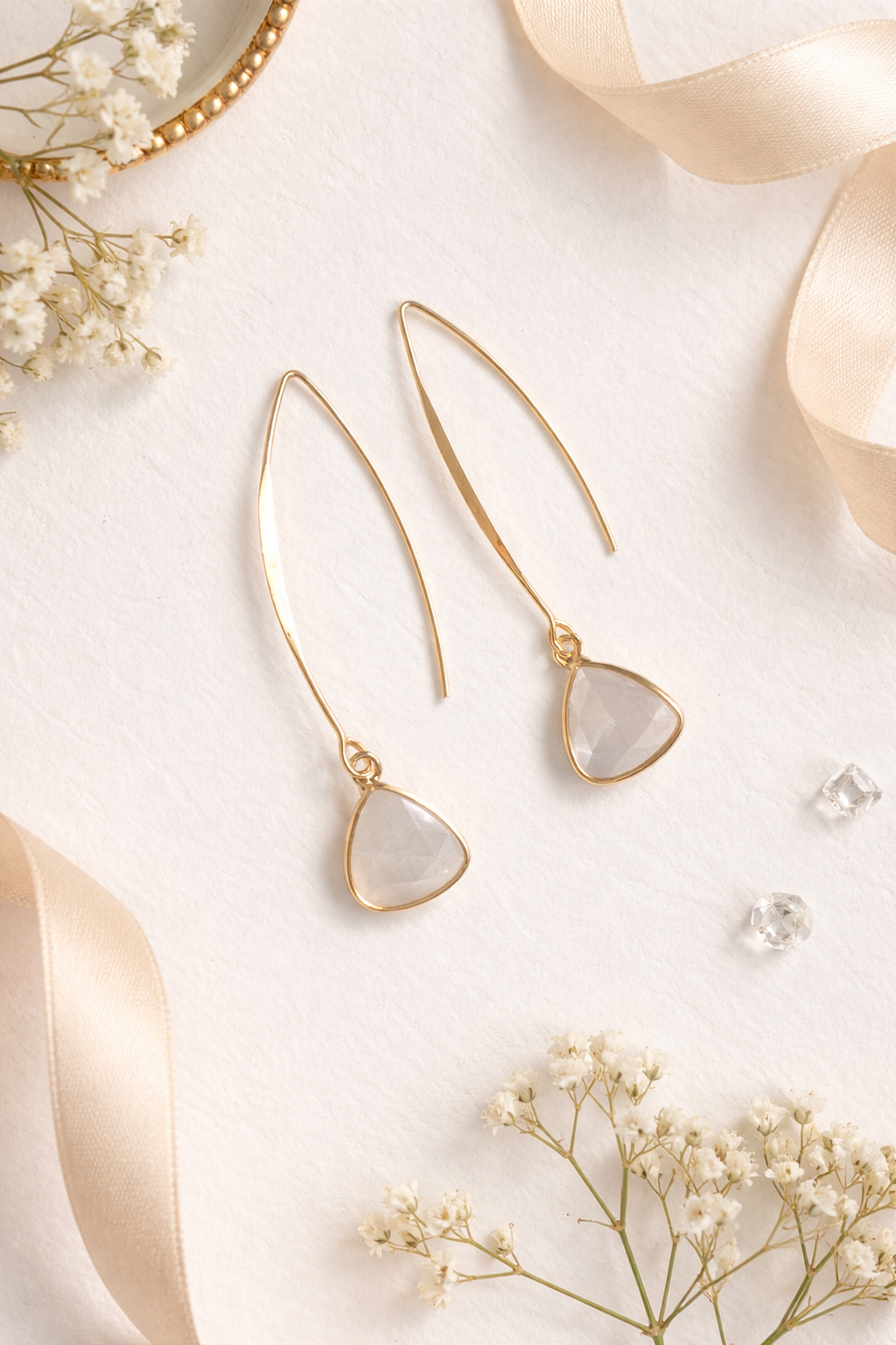 Opalite Triangle Threader Earrings