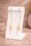 Gold Teardrop Threader Earrings