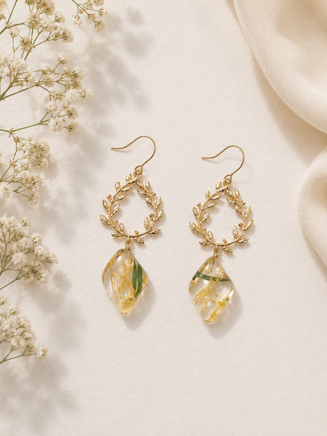 Golden Meadow Wreath Earrings