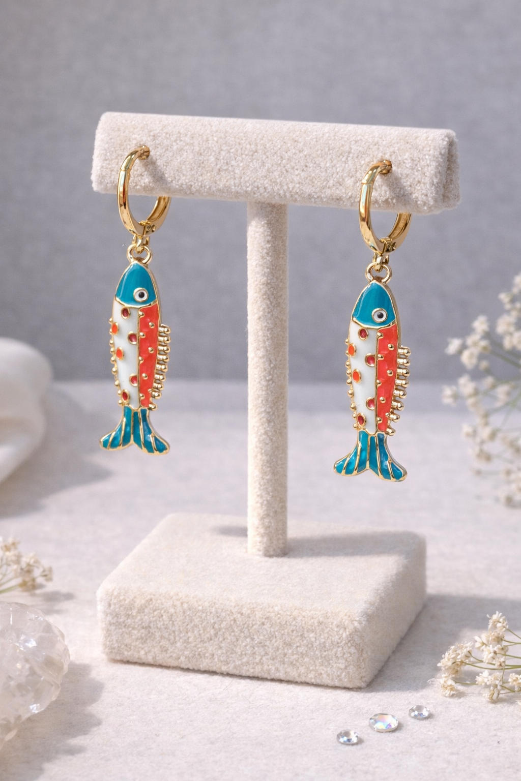Mediterranean Sardine Huggie Earrings