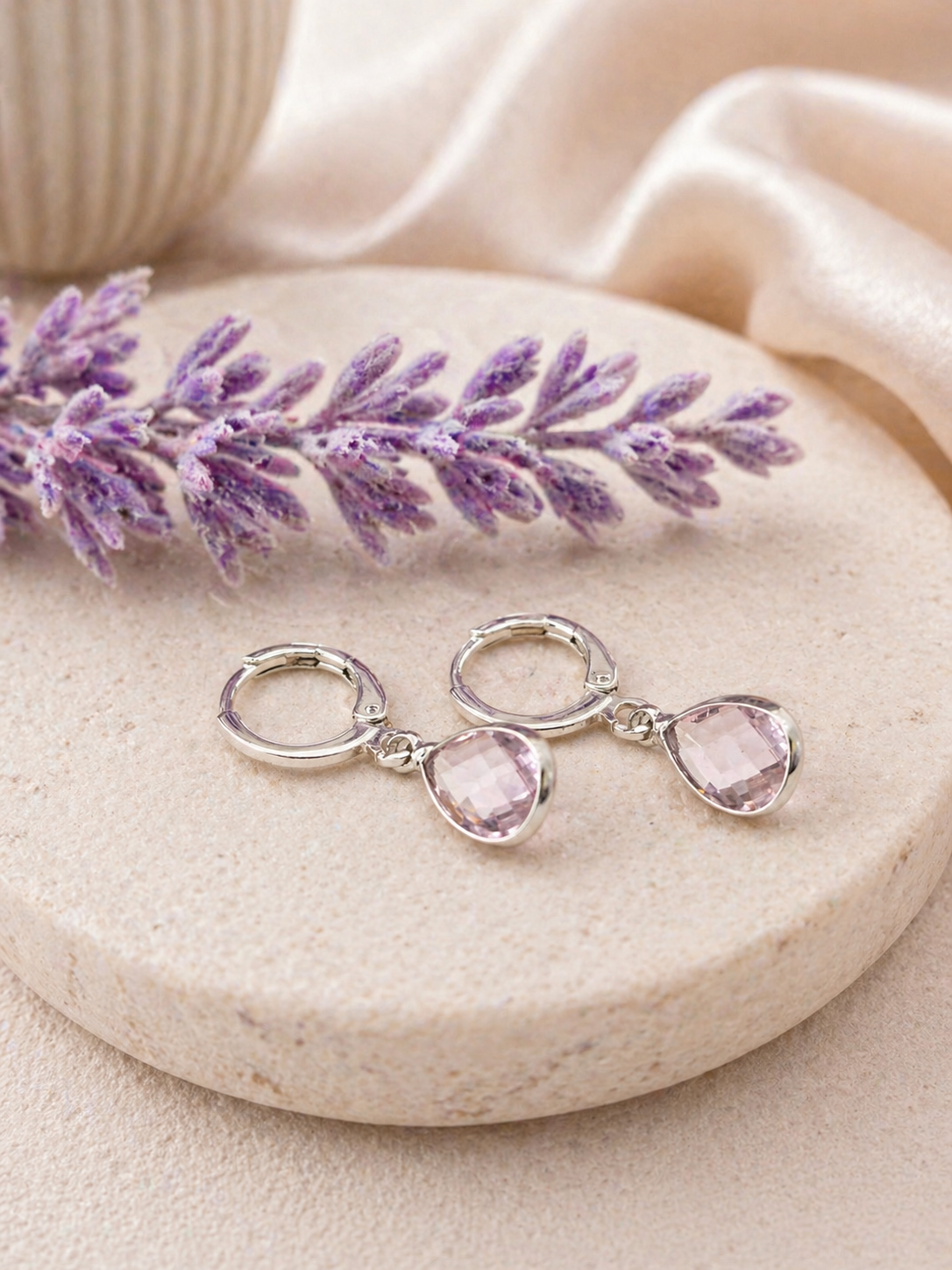 Birthstone Sterling Silver Earrings: Choose Month