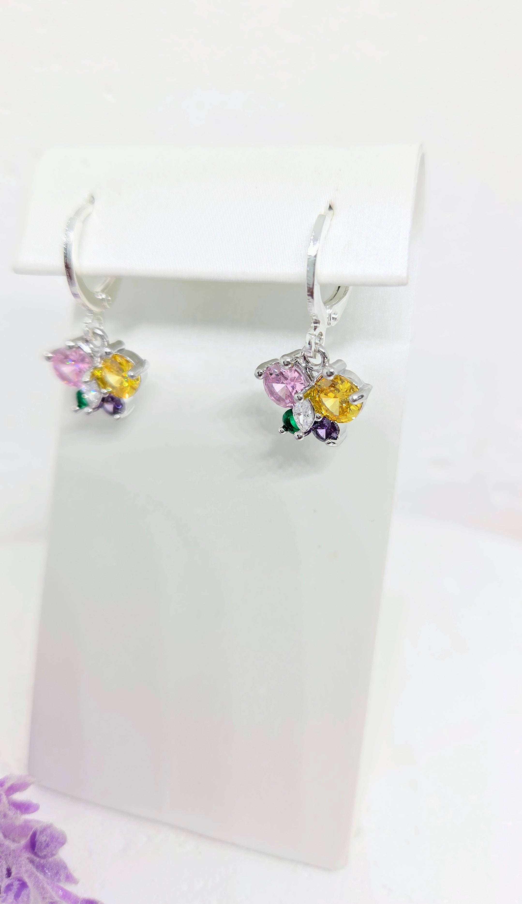 Multicolor Crystal Butterfly Huggie