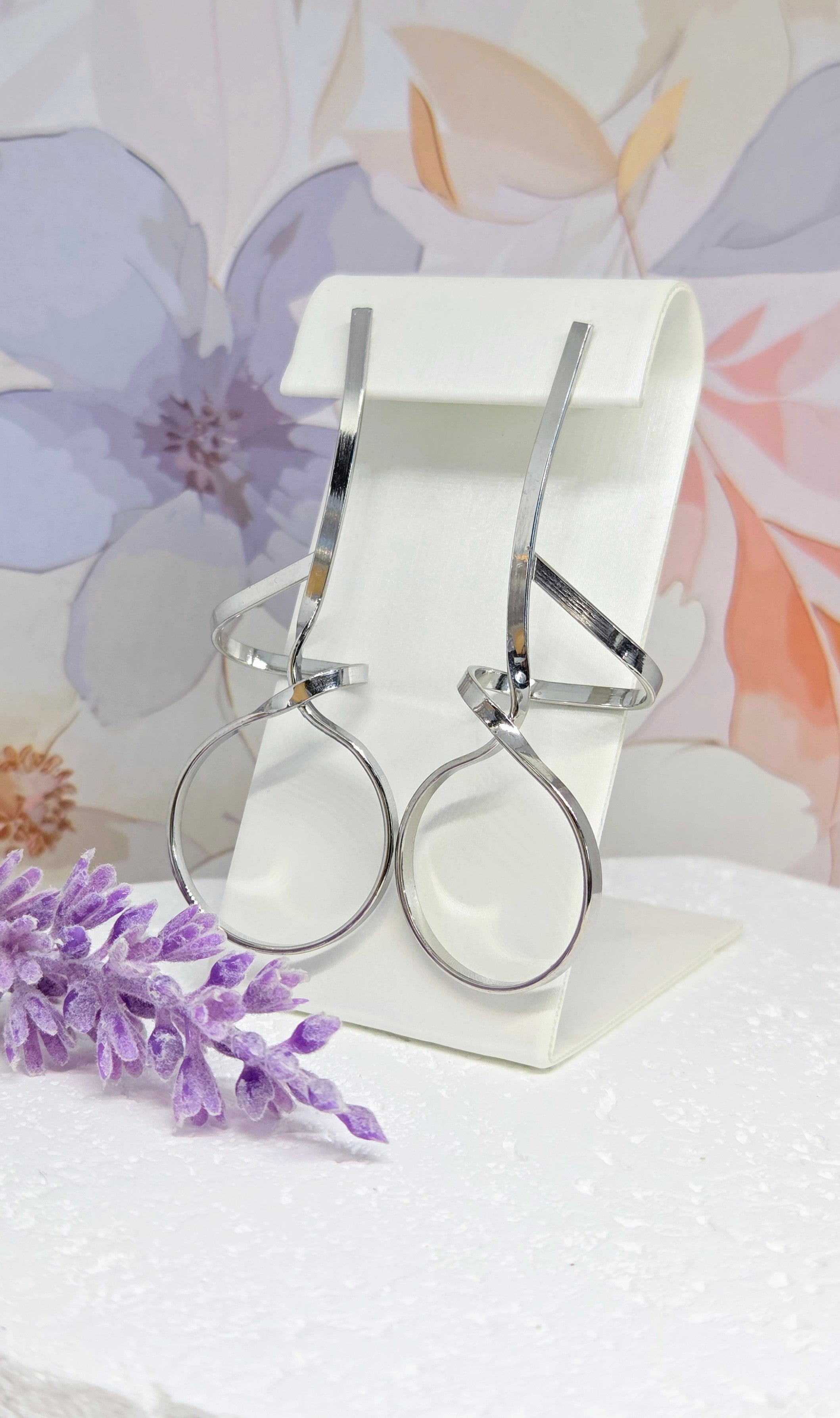 Modern Loop Drop Earrings-18k Gold or Silver Stainless Steel