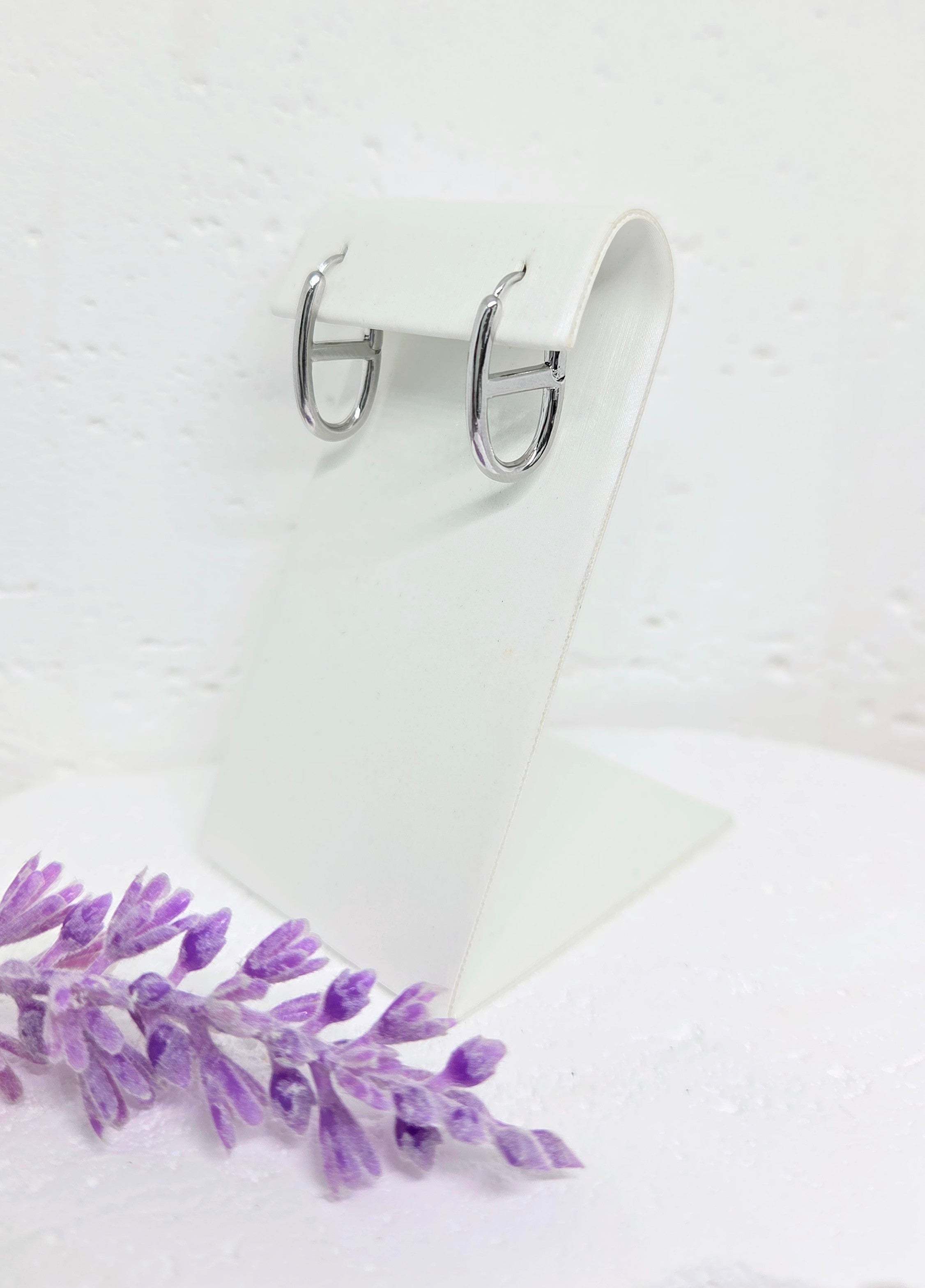 Minimal Oval Huggie Earrings