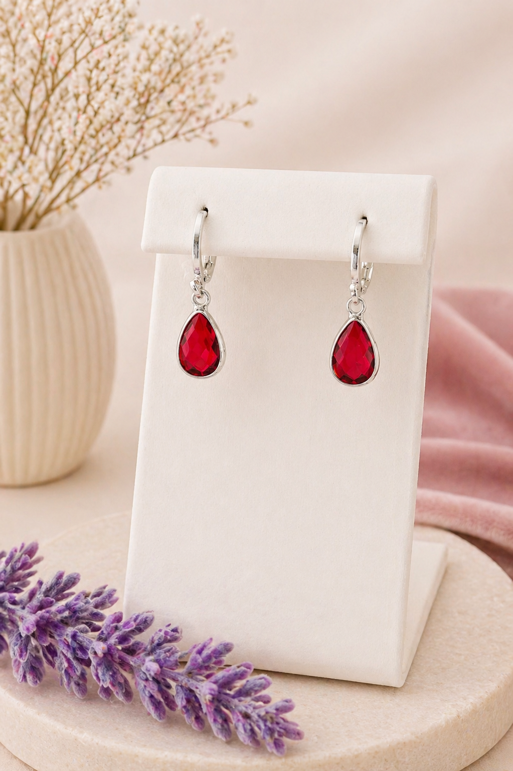 Birthstone Sterling Silver Earrings: Choose Month