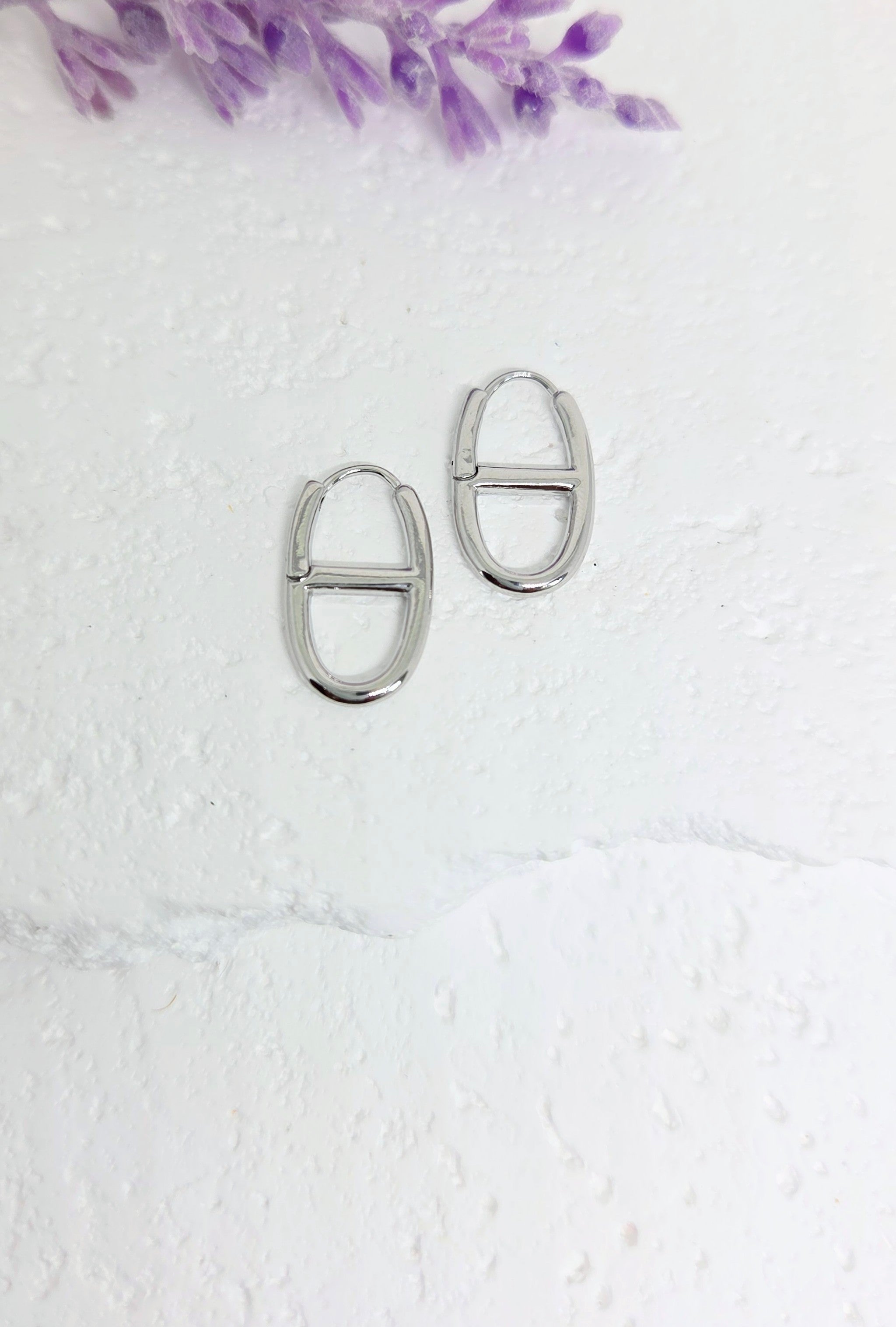 Minimal Oval Huggie Earrings