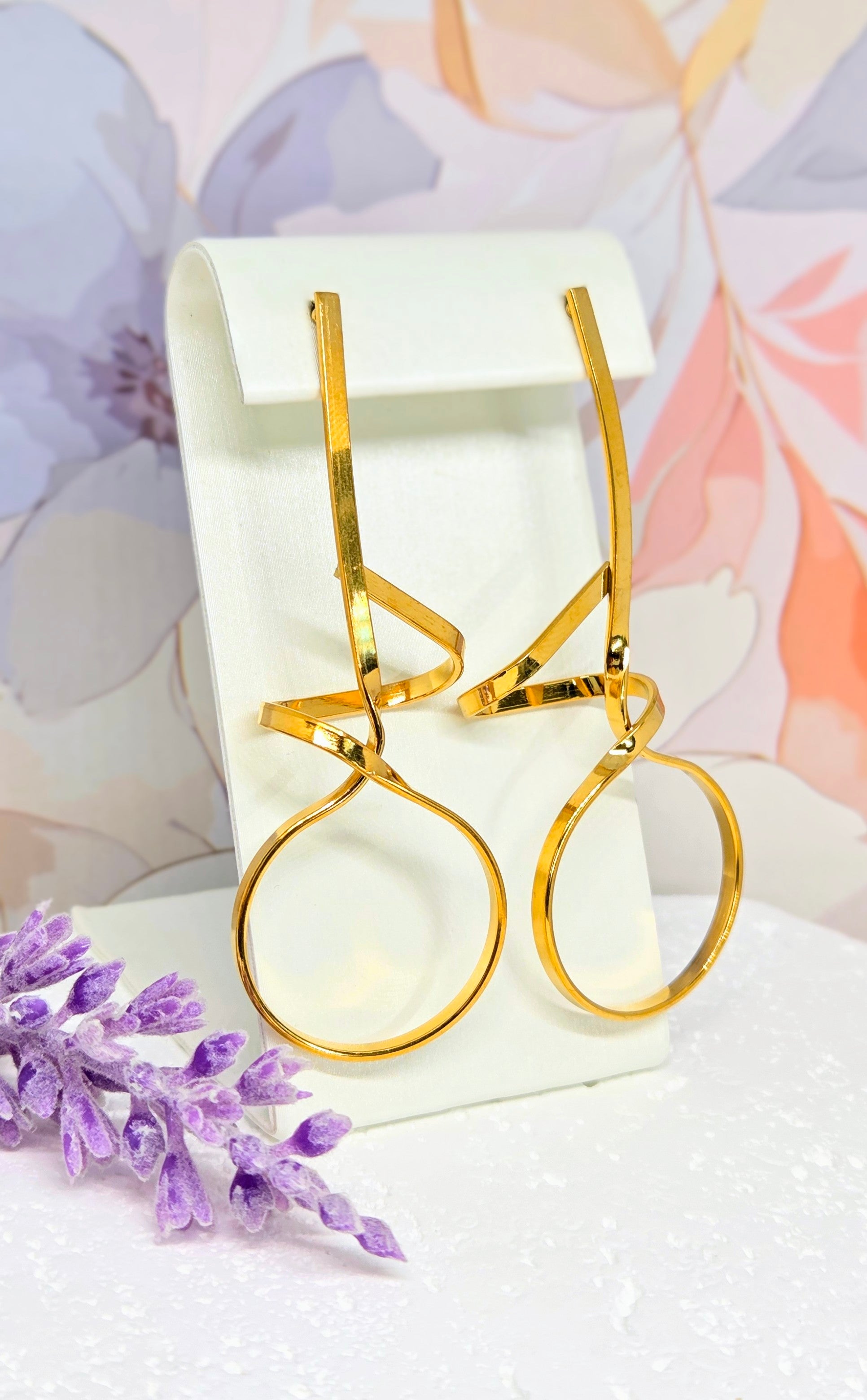 Modern Loop Drop Earrings-18k Gold or Silver Stainless Steel