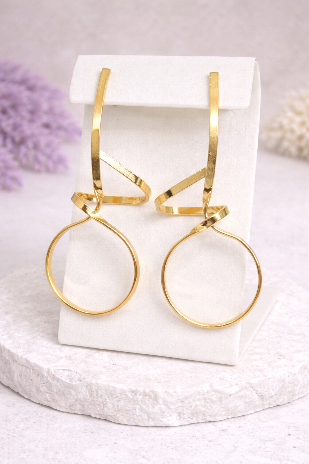 Modern Loop Drop Earrings-18k Gold or Silver Stainless Steel
