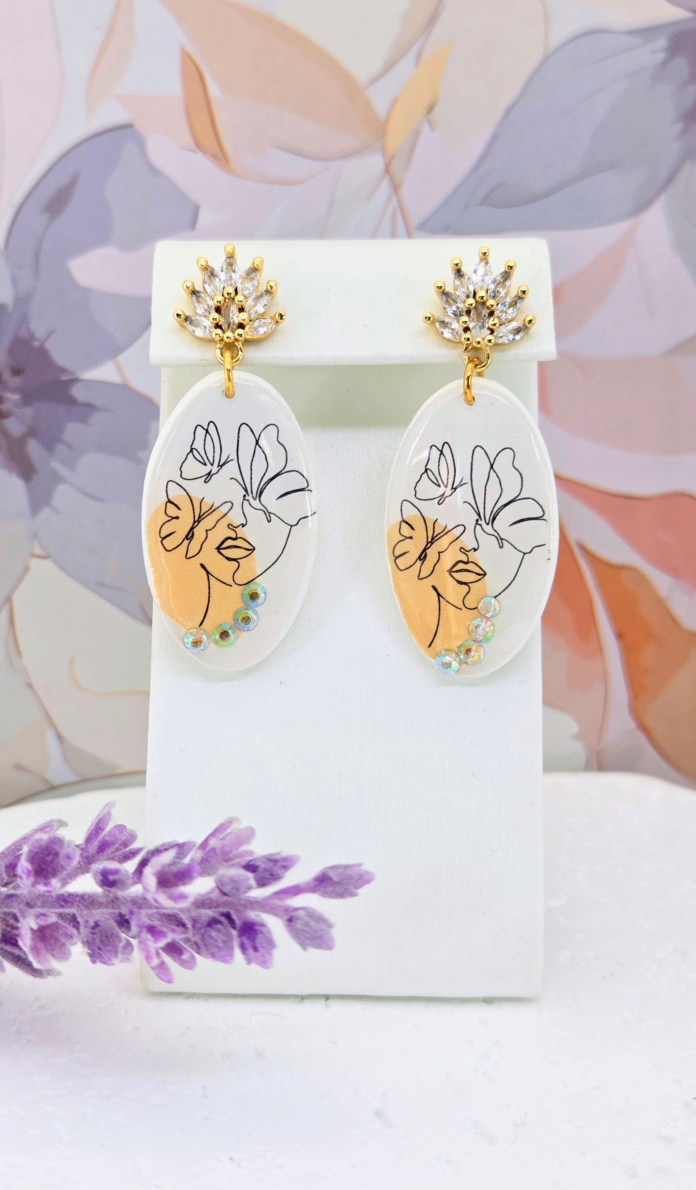 Abstract Face Dangle Earrings