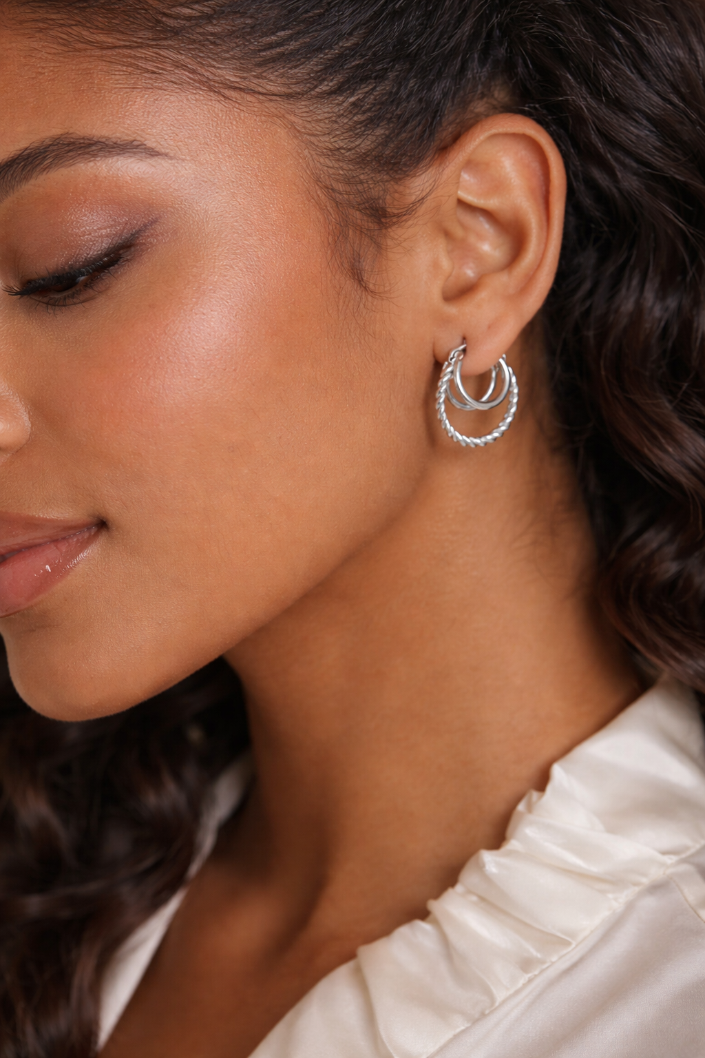Twisted Triple Hoop Earrings