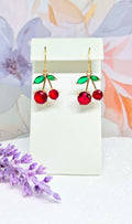 Cherry Crystal Drop Earrings