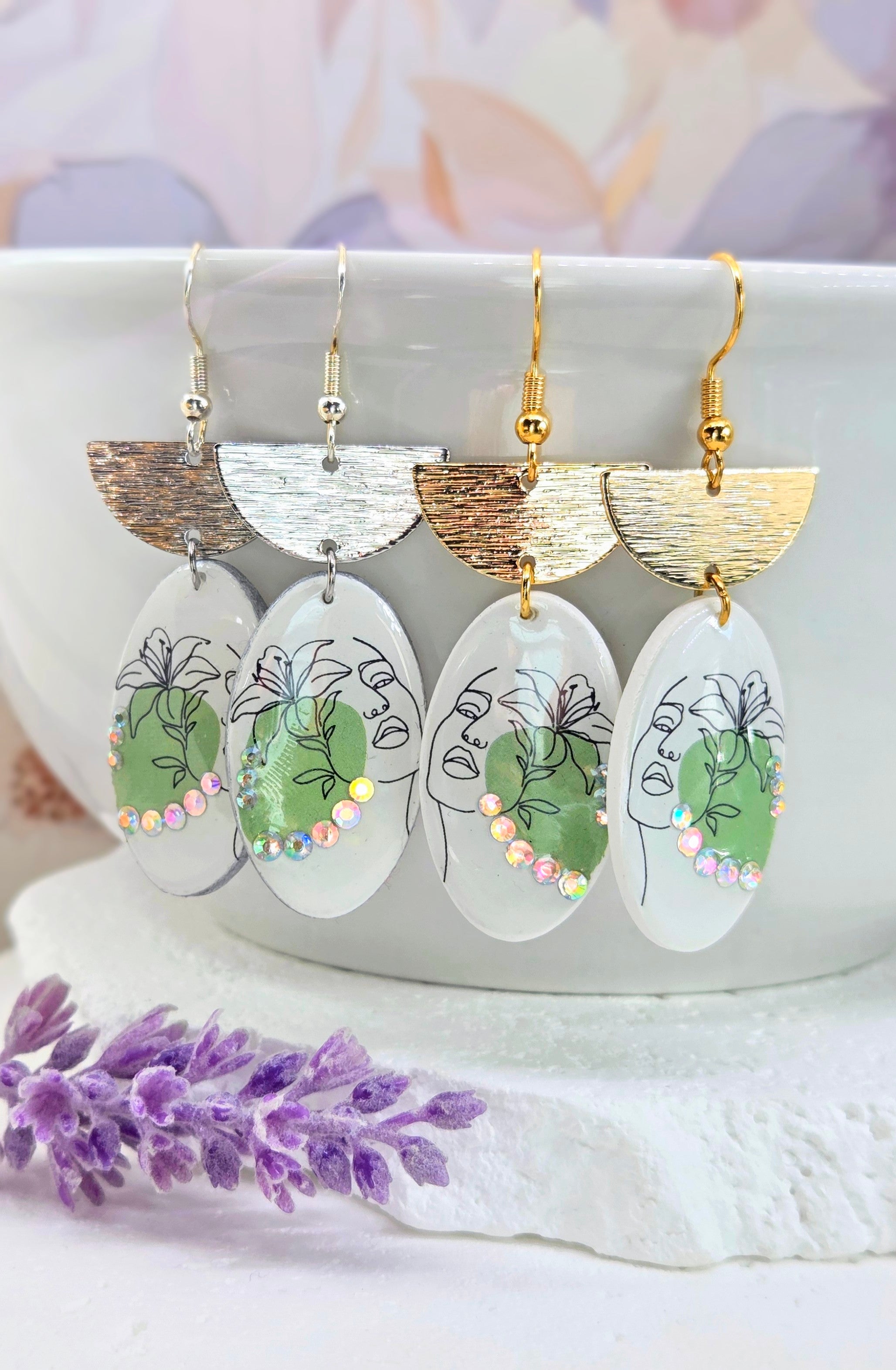 Abstract Face Dangle Earrings