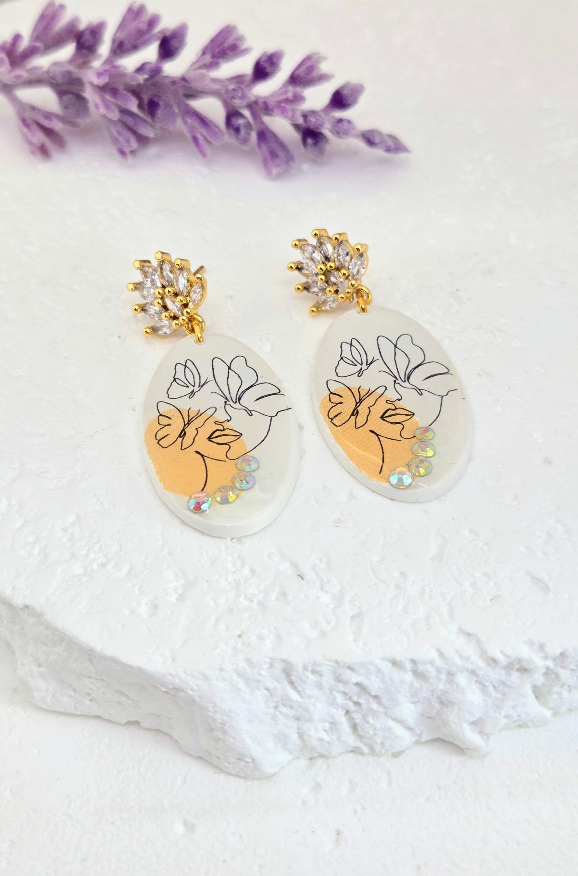 Abstract Face Dangle Earrings