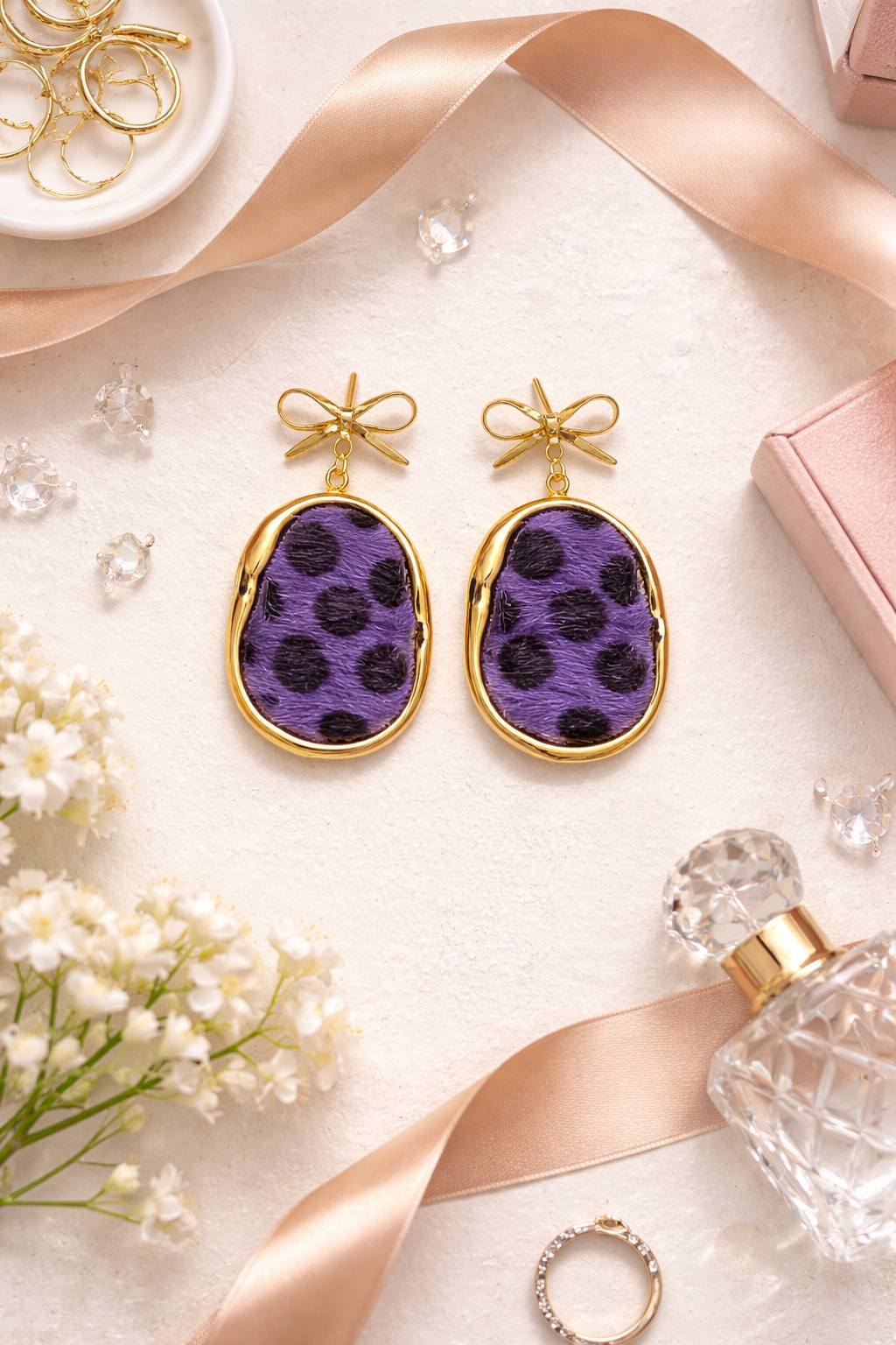 Leopard Print Bow Earrings