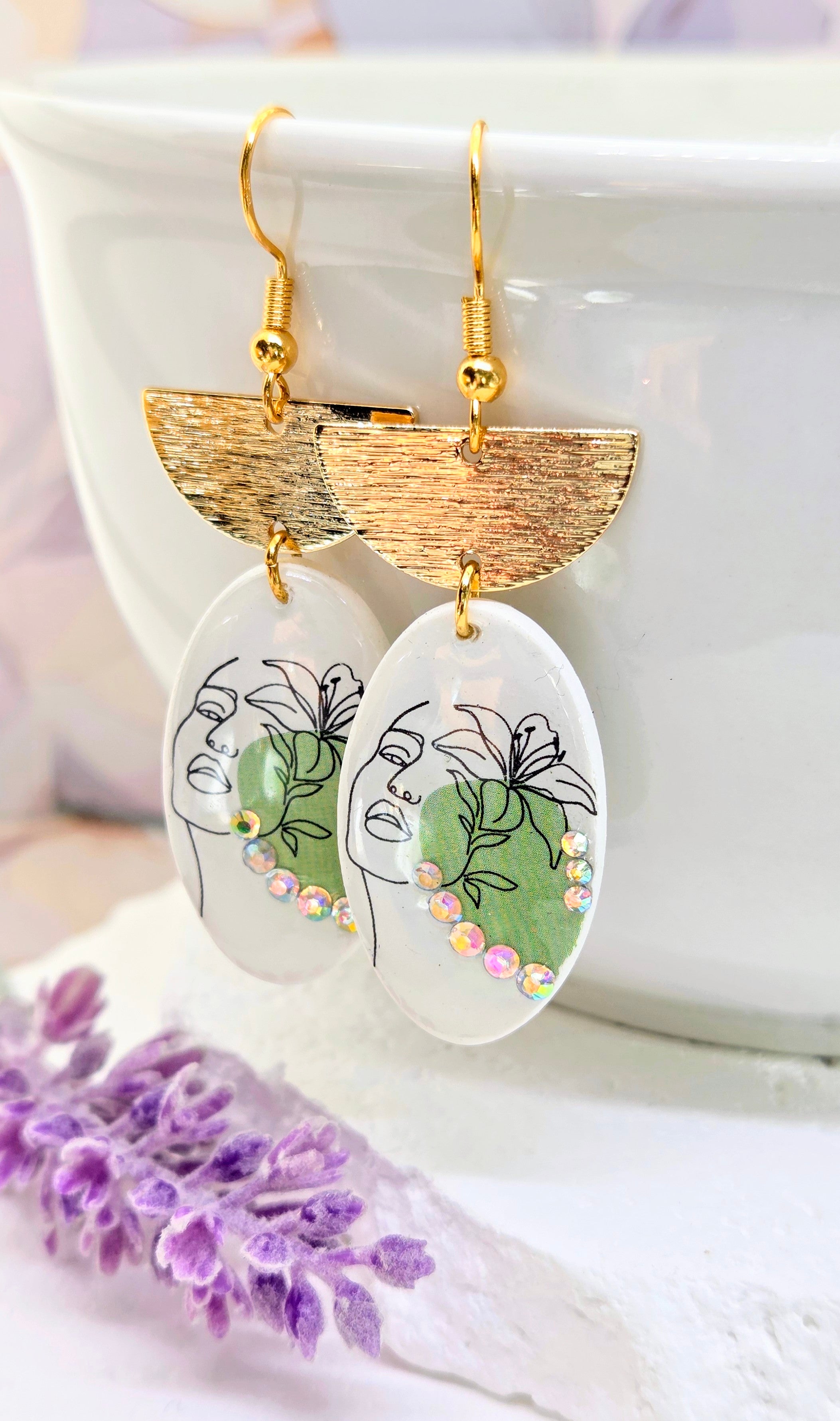 Abstract Face Dangle Earrings