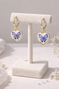 Gold Butterfly Heart Huggie Earrings
