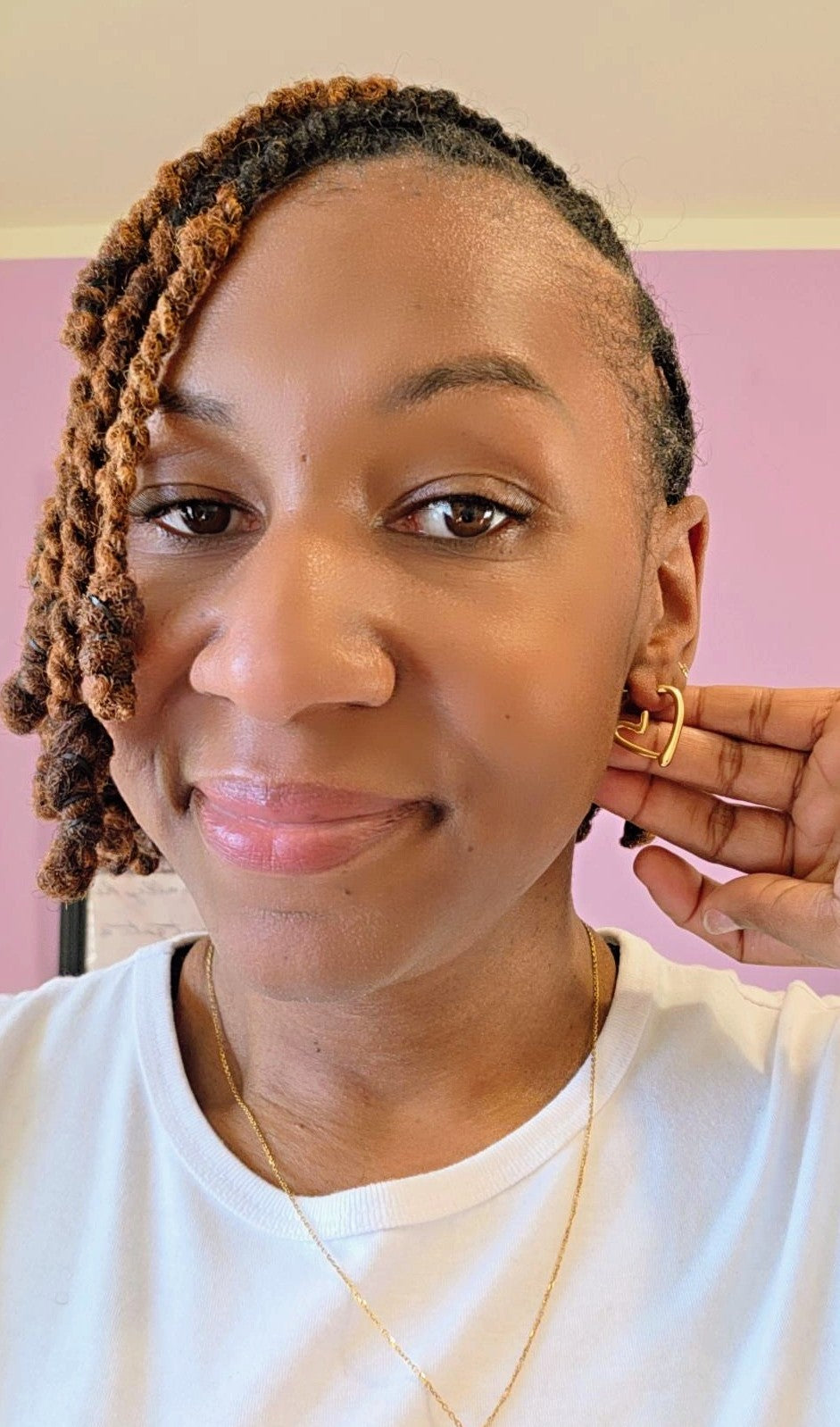 Gold Open Heart Hoop Earrings